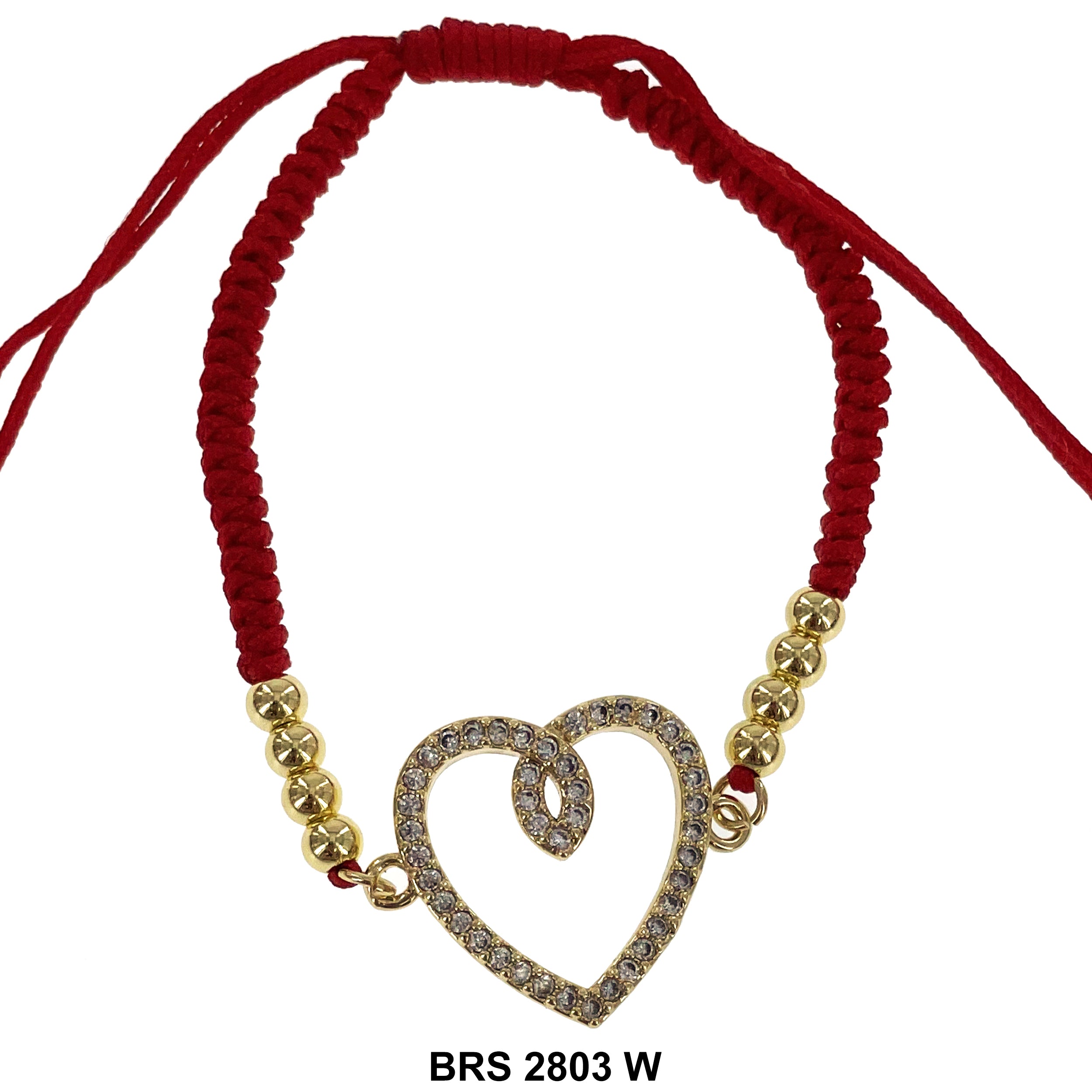 Heart Entwined Thread Bracelet BRS 2803 W