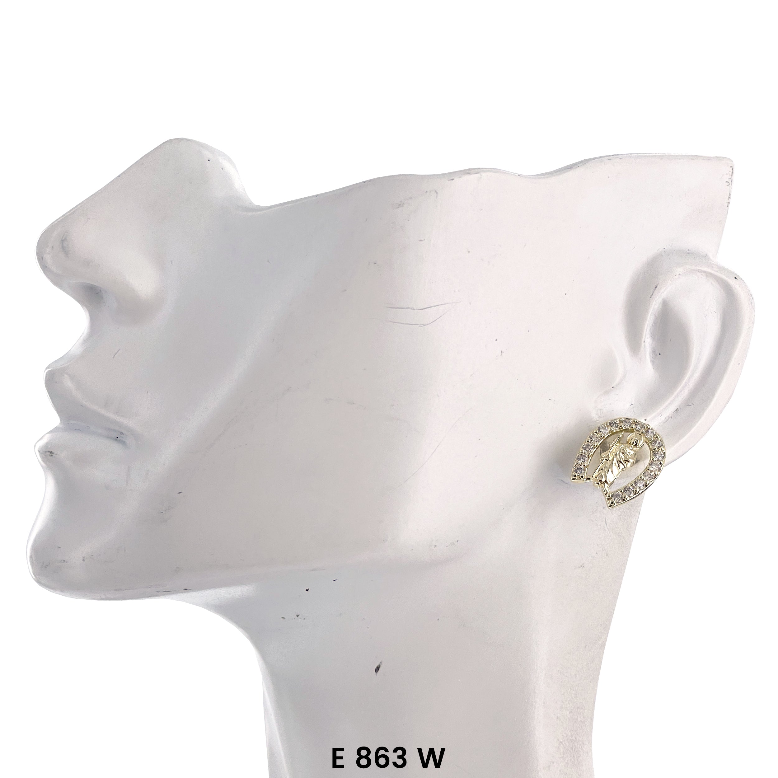 San Judas Horseshoe Stud Earrings E 863 W