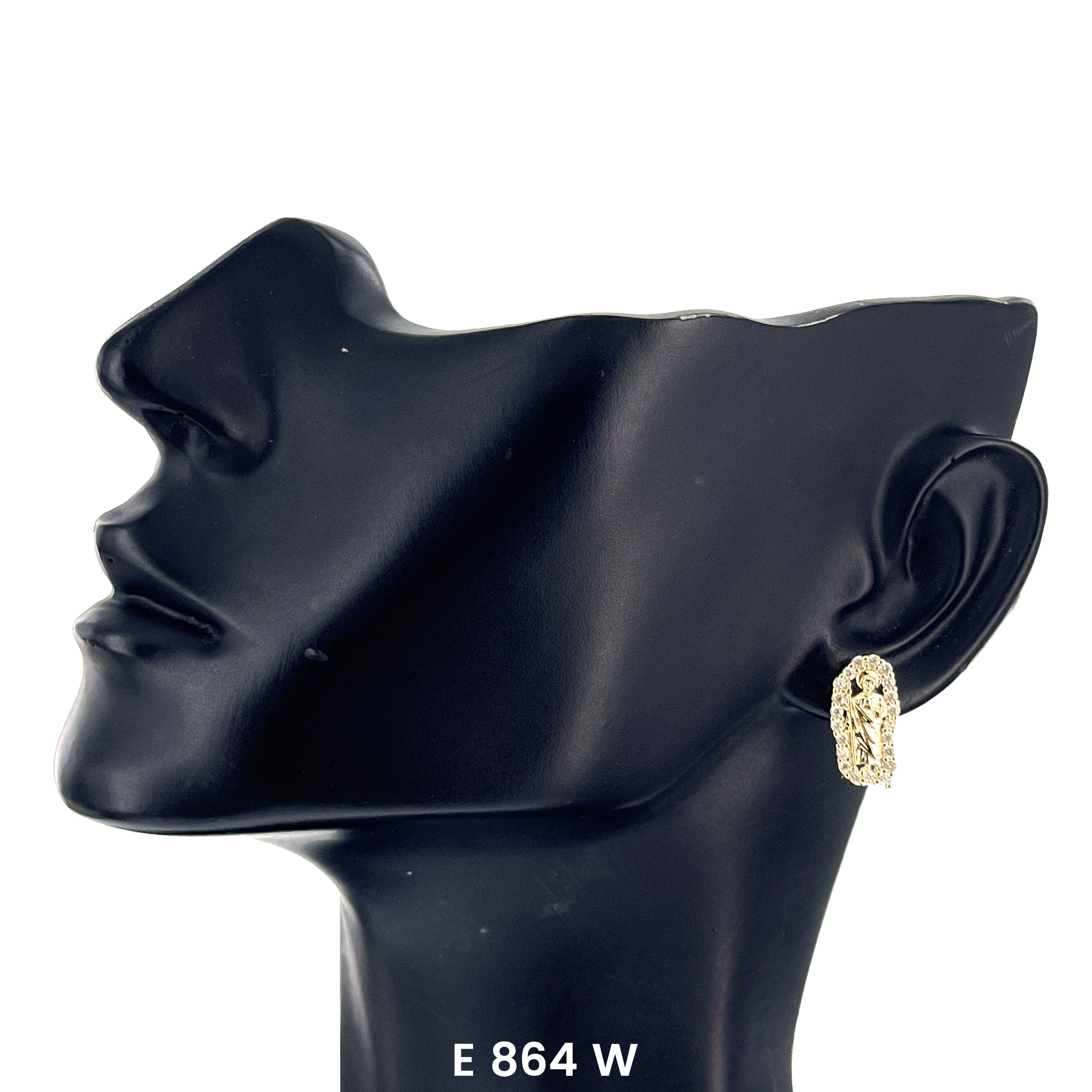 San Judas Oval Stud Earrings E 864 W