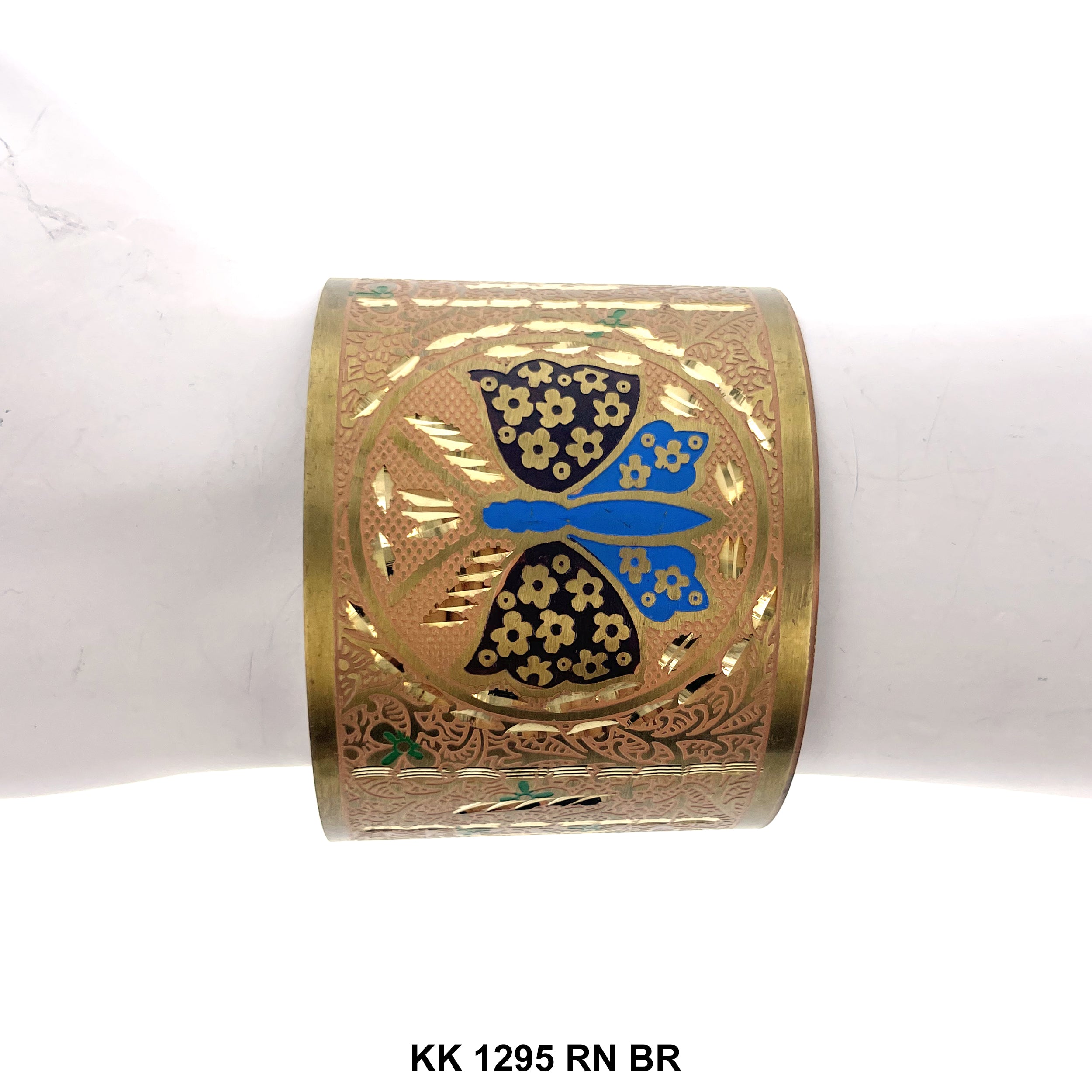 Hand Engraved Cuff Bangle Bracelet KK 1295 RN BR