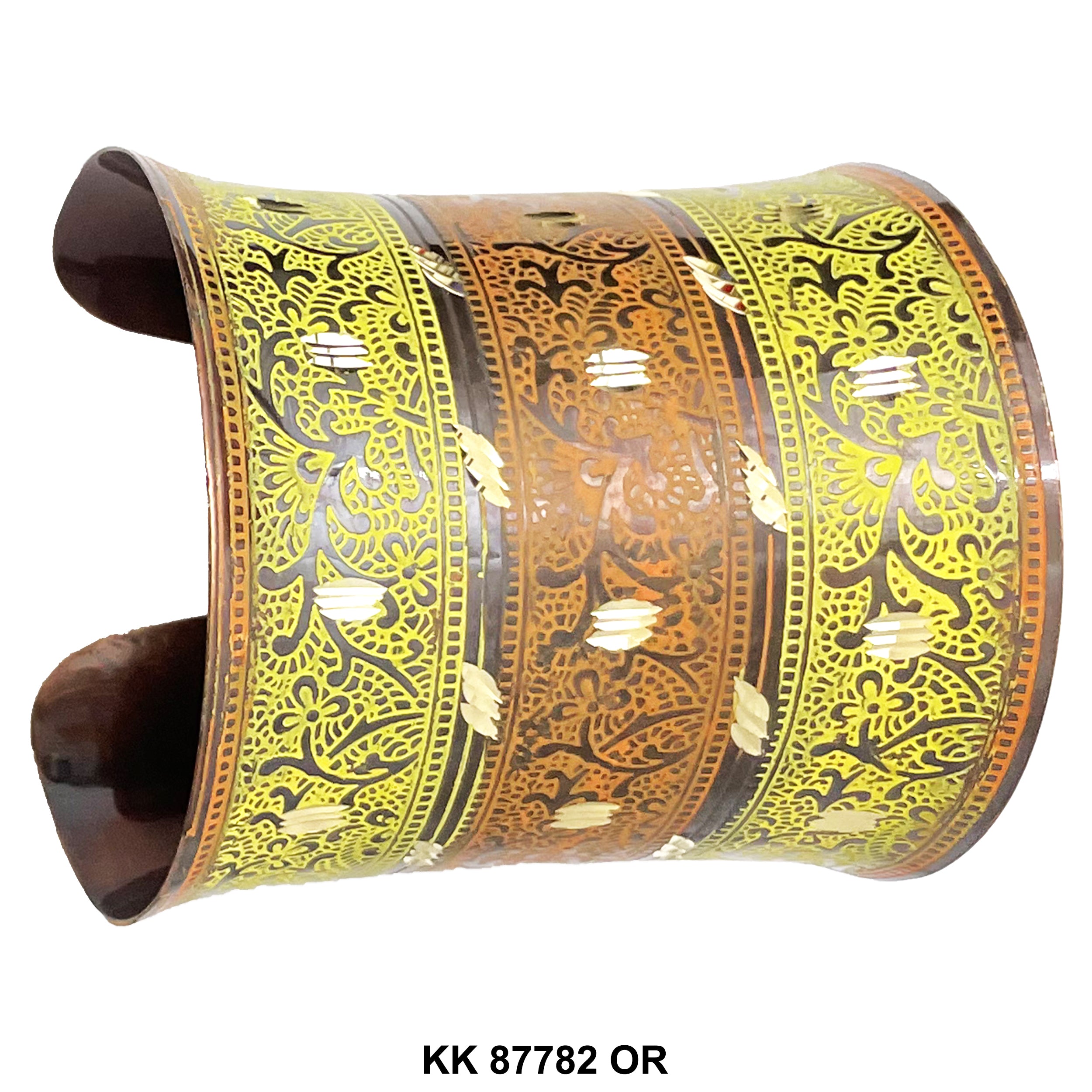 Hand Engraved Cuff Bangle Bracelet KK 87782 OR
