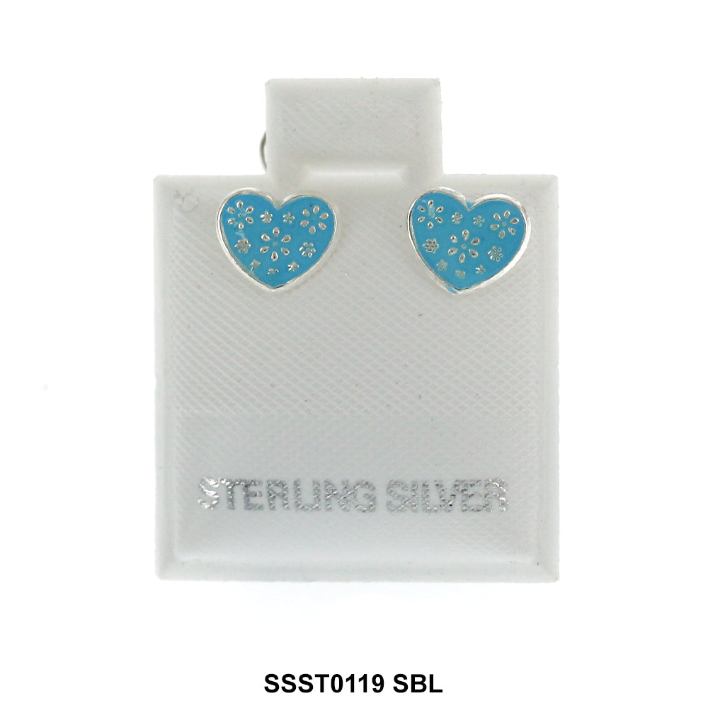 Heart 925 Sterling Silver Studs SSST0119 SBL