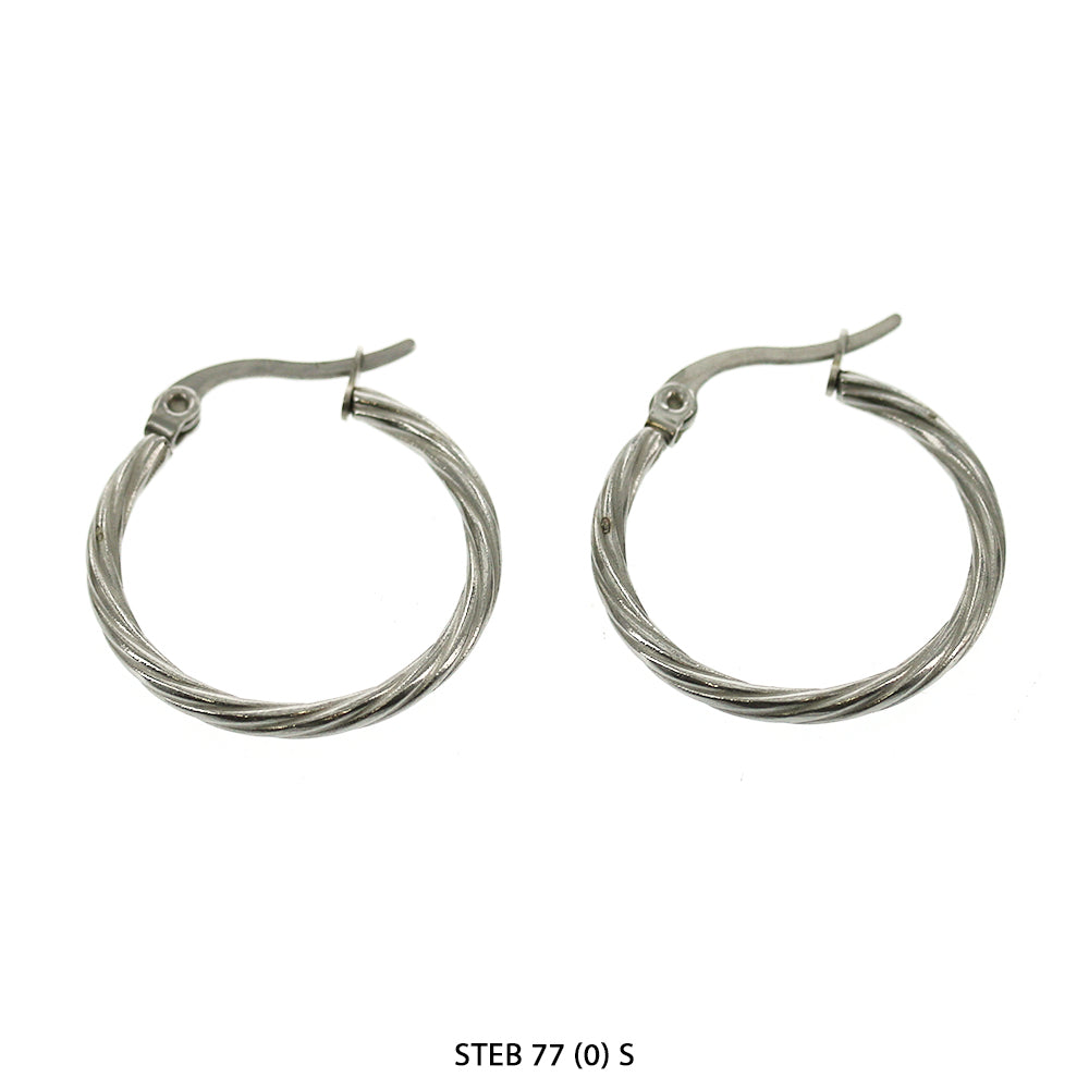 Stainless Steel Hoop Earrings STEB 77 S