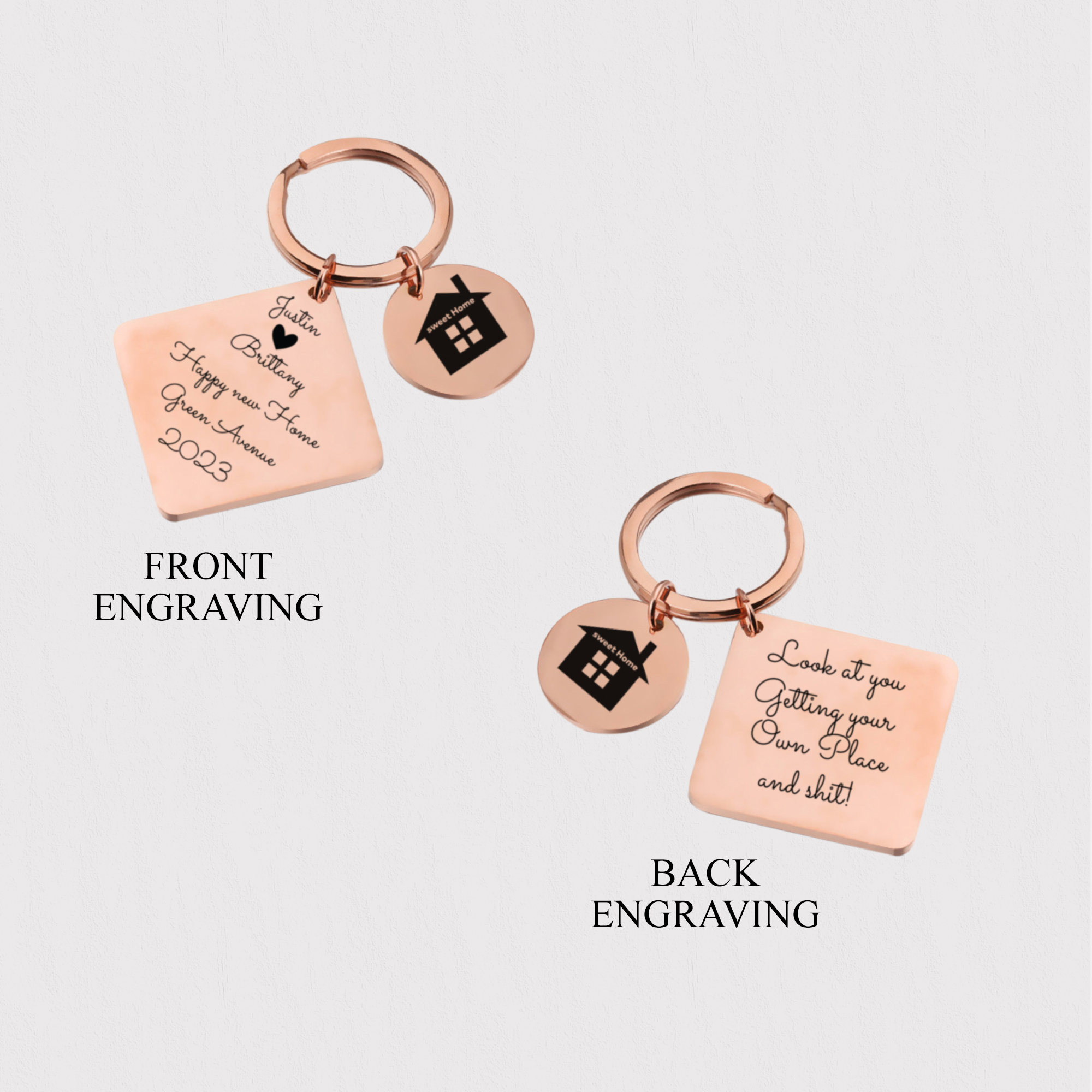 Engraved First Home Sweet Home Keychain KCK 26 B