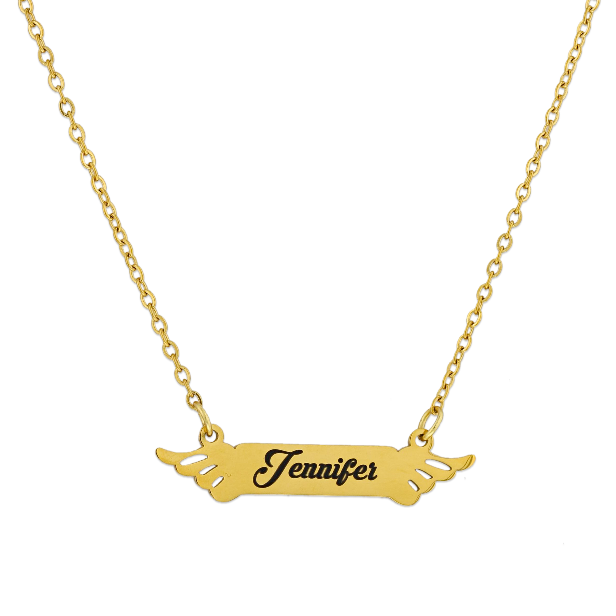 Personalized Angel Wings Bar Necklace KCL 8