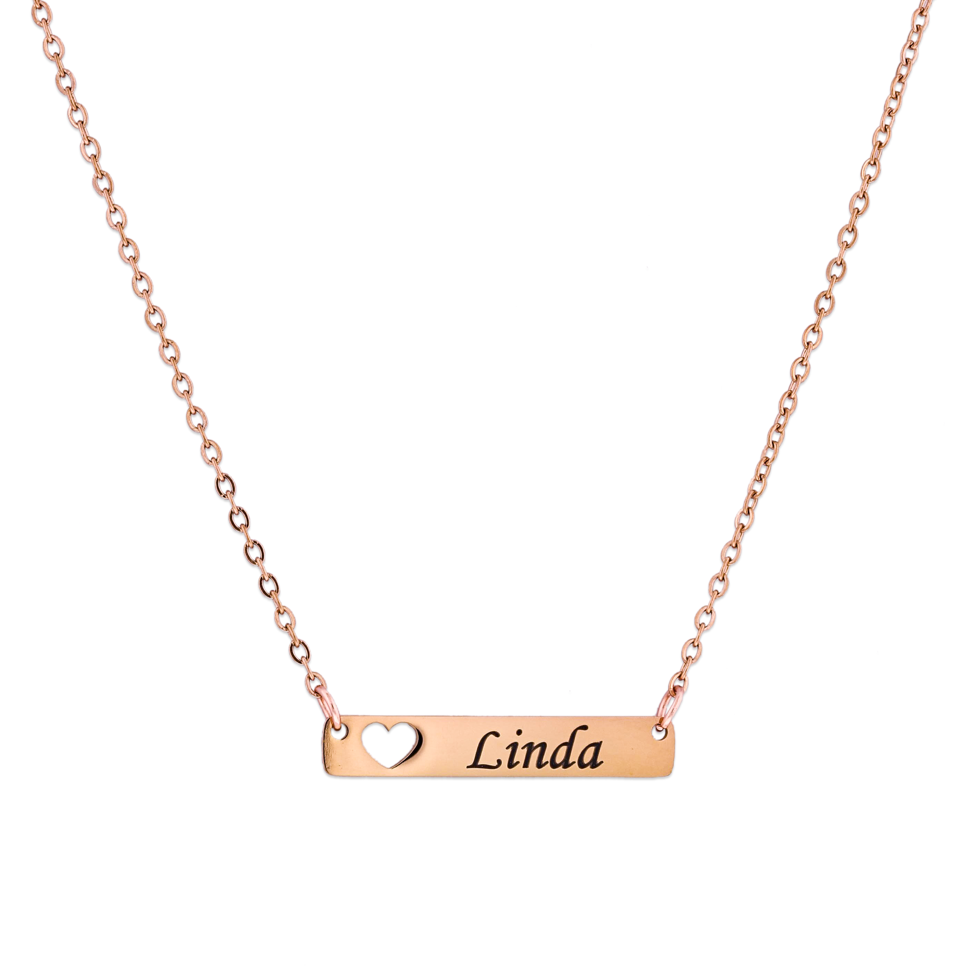 Customized Love Heart Bar Necklace KCL 6