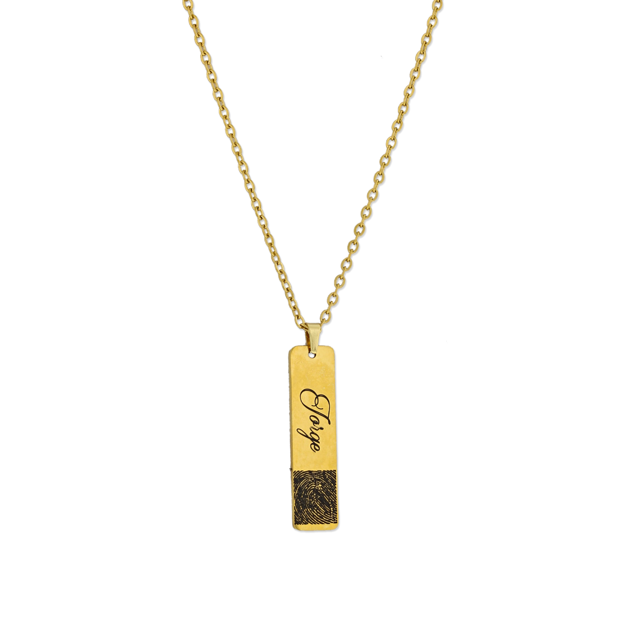 Engraved Rectangle Bar Necklace KCL 18