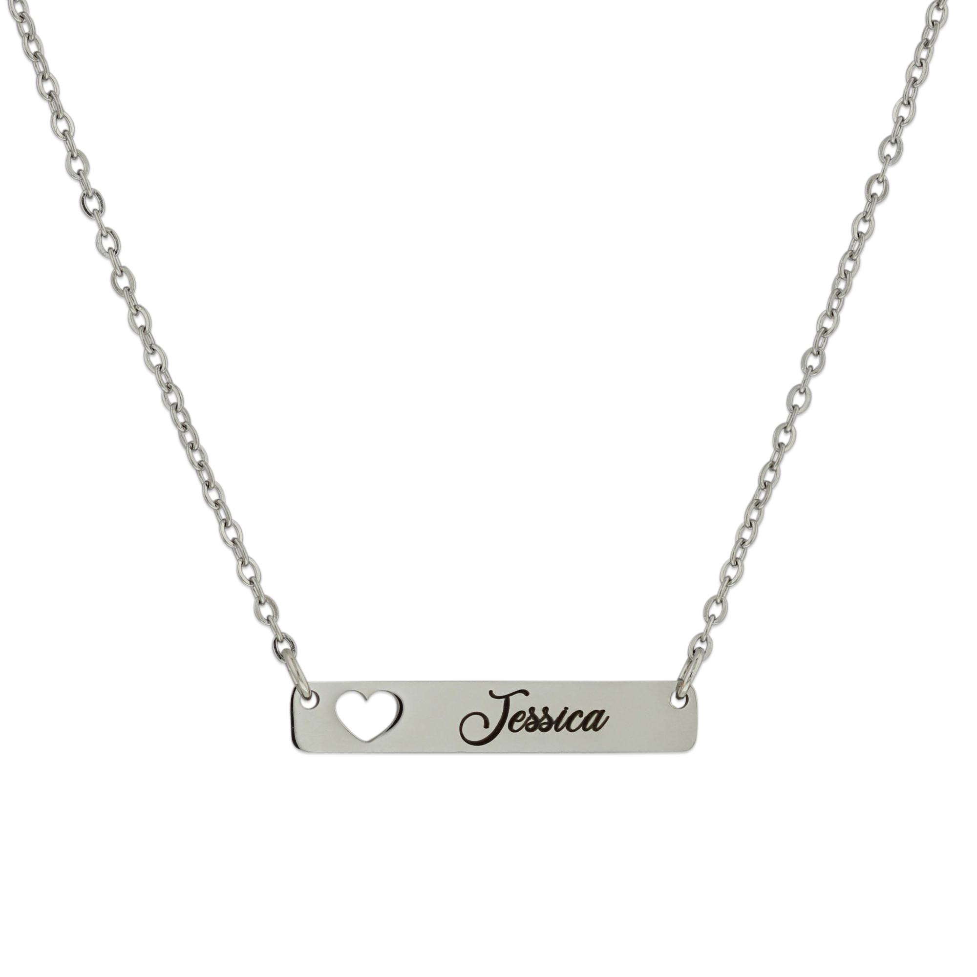 Customized Love Heart Bar Necklace KCL 6