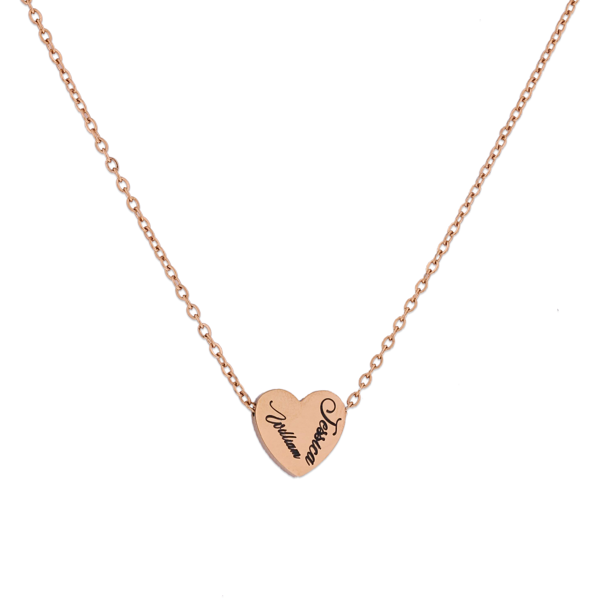 Custom Engraved Initials Heart Necklace KCL 7