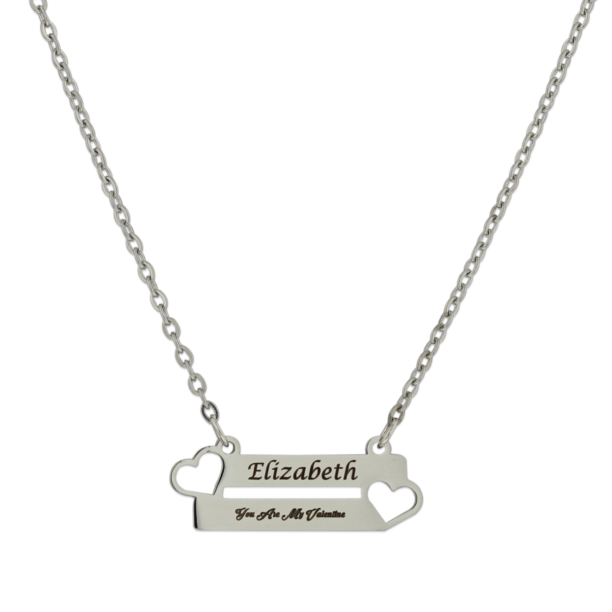 Personalized Double Bar Heart Necklace KCL 2