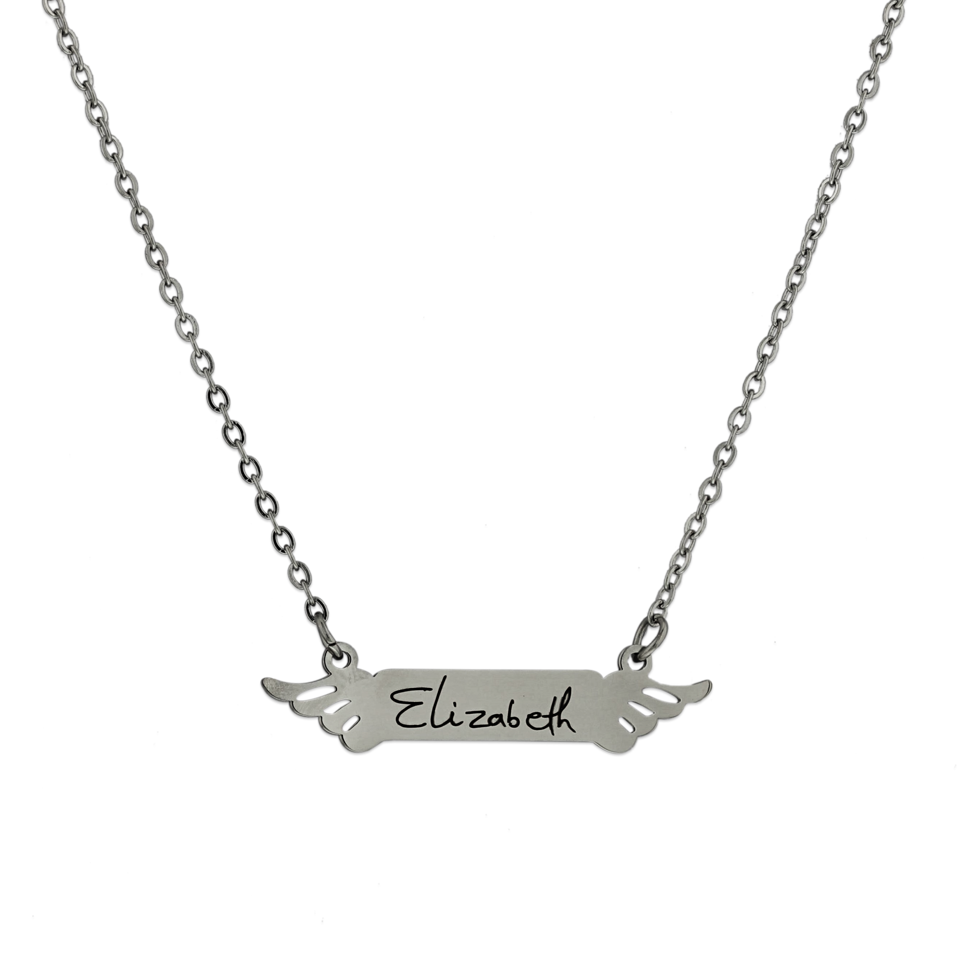 Personalized Angel Wings Bar Necklace KCL 8