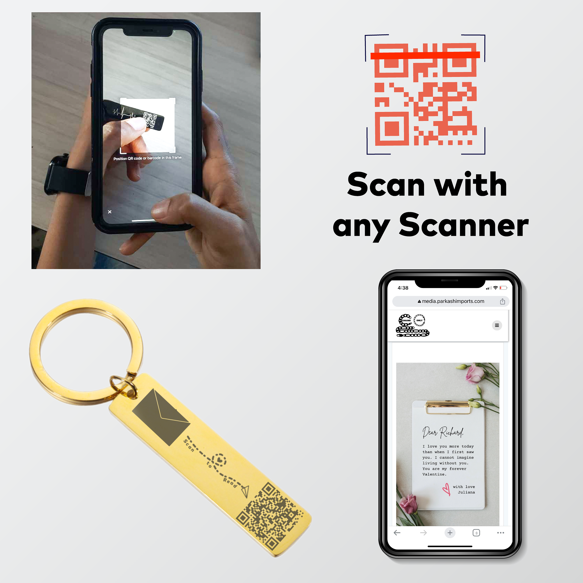 Engravable QR Code Scan Keychain KCK 1 C