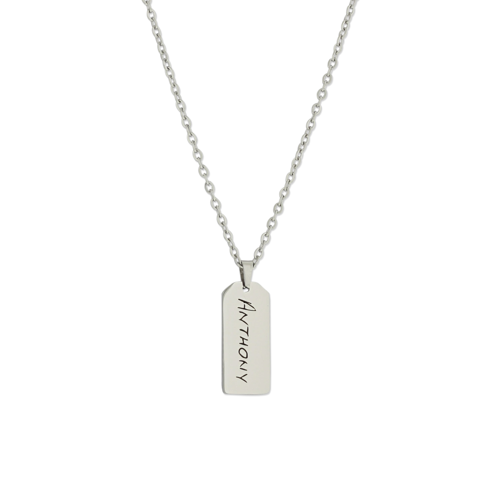 Engraved Tiny 2D Bar Necklace KCL 20