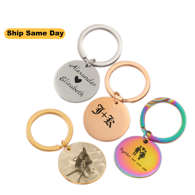 Engraved Photo Round Keychain KCK 11