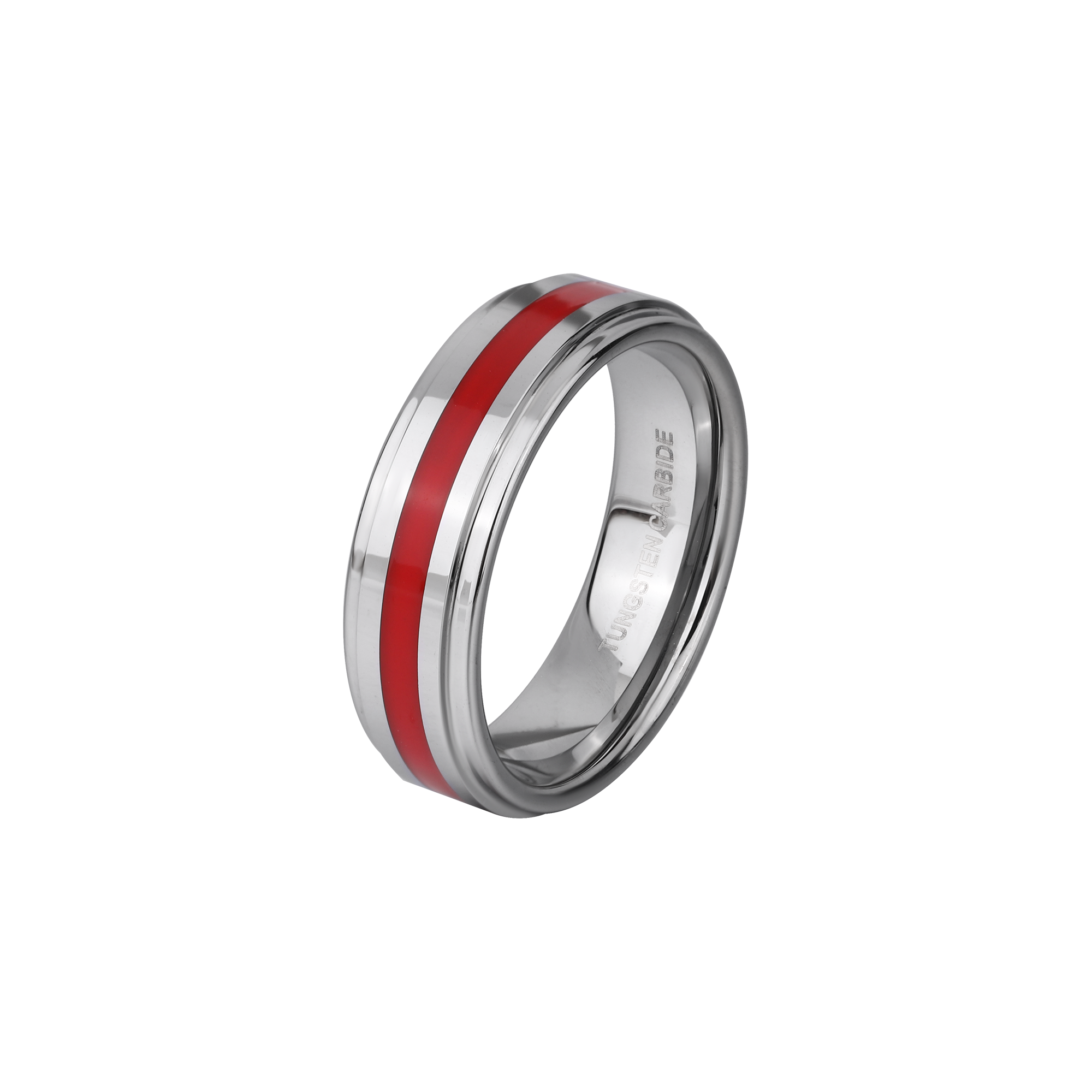 Red Thin Line Tungsten Carbide Ring KCLR 11
