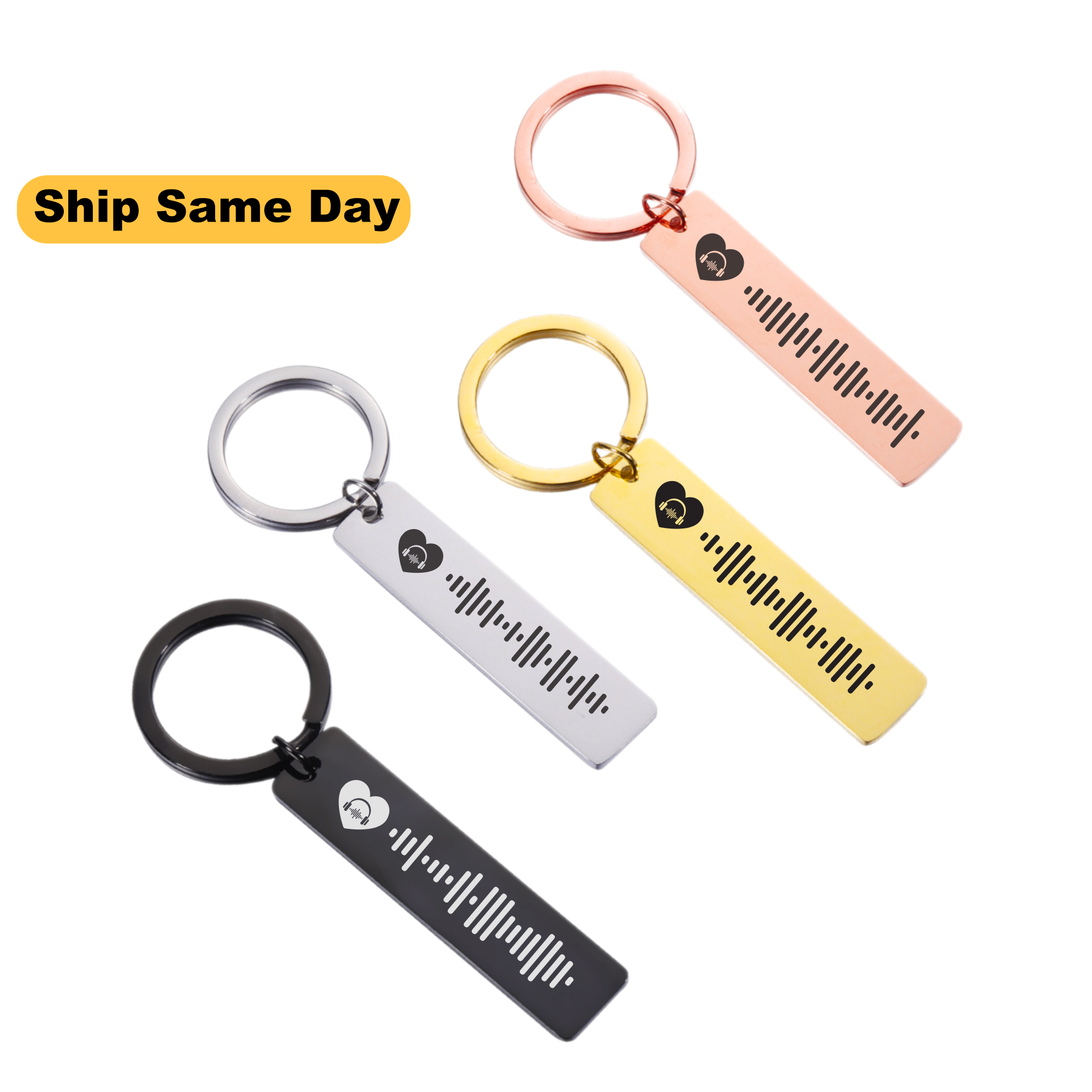 Personalised Audio Scan QR Code Bar Keychain KCK 4