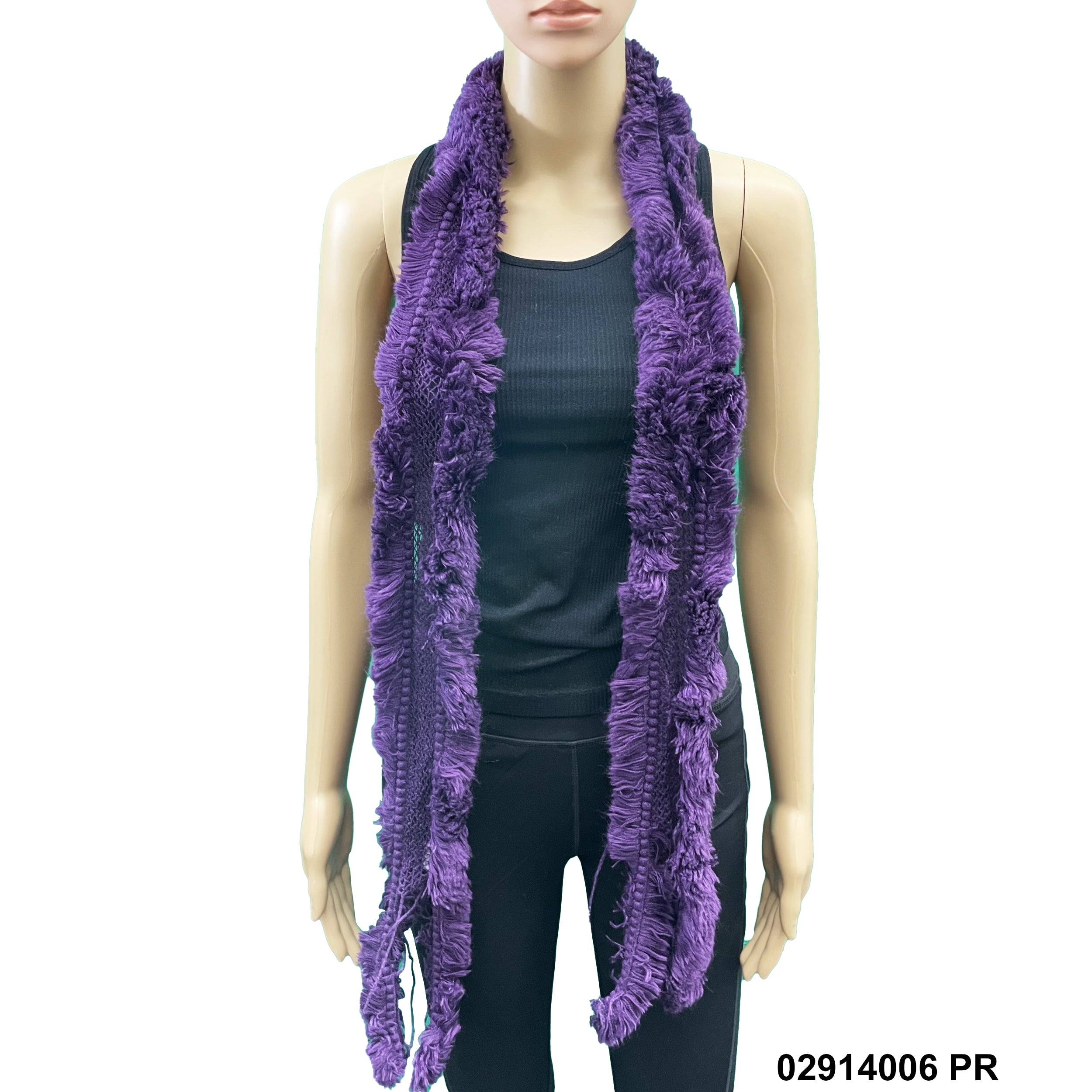 Knitted Skinny Split Hem Scarf 02914006 PR