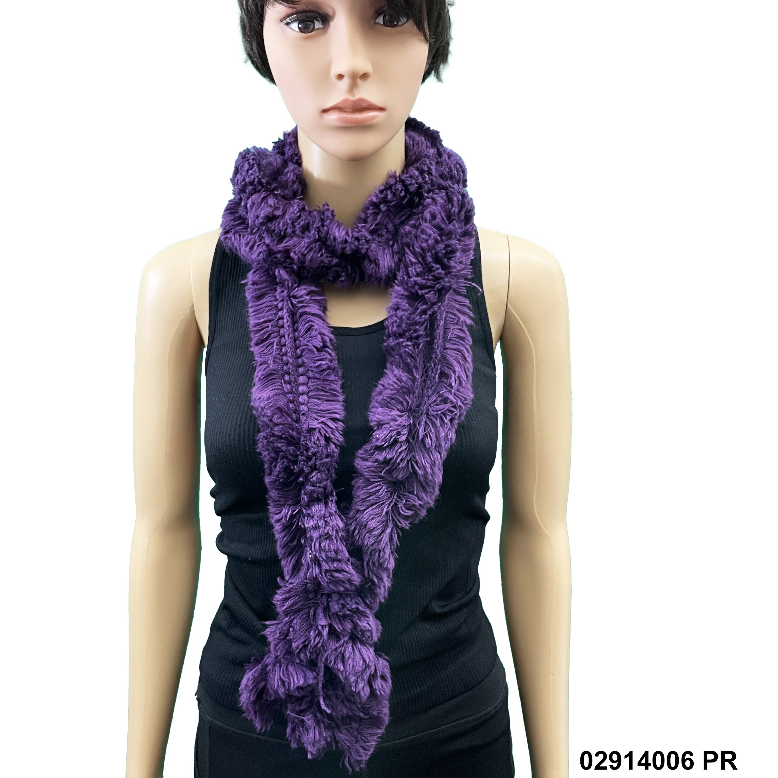 Knitted Skinny Split Hem Scarf 02914006 PR