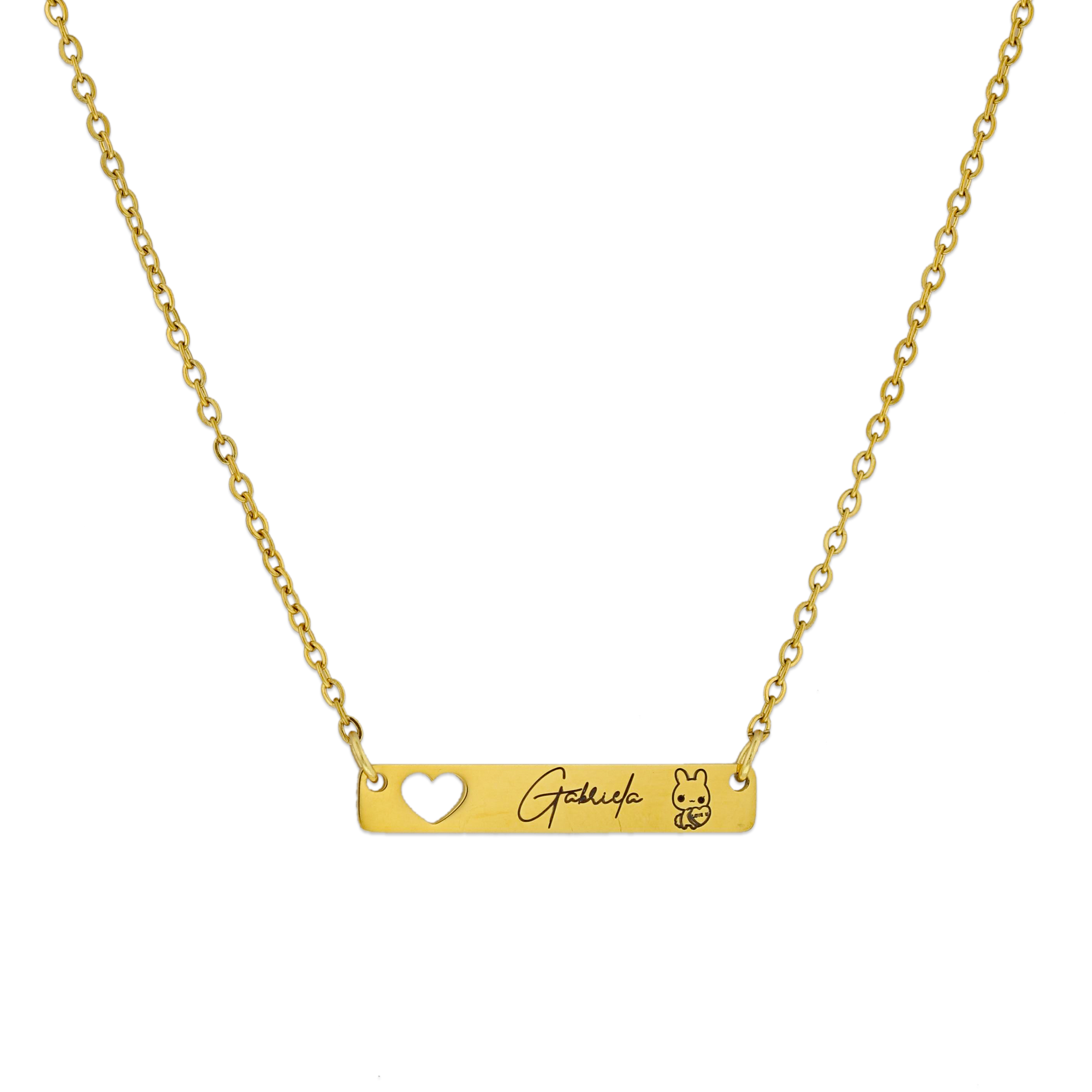 Customized Love Heart Bar Necklace KCL 6