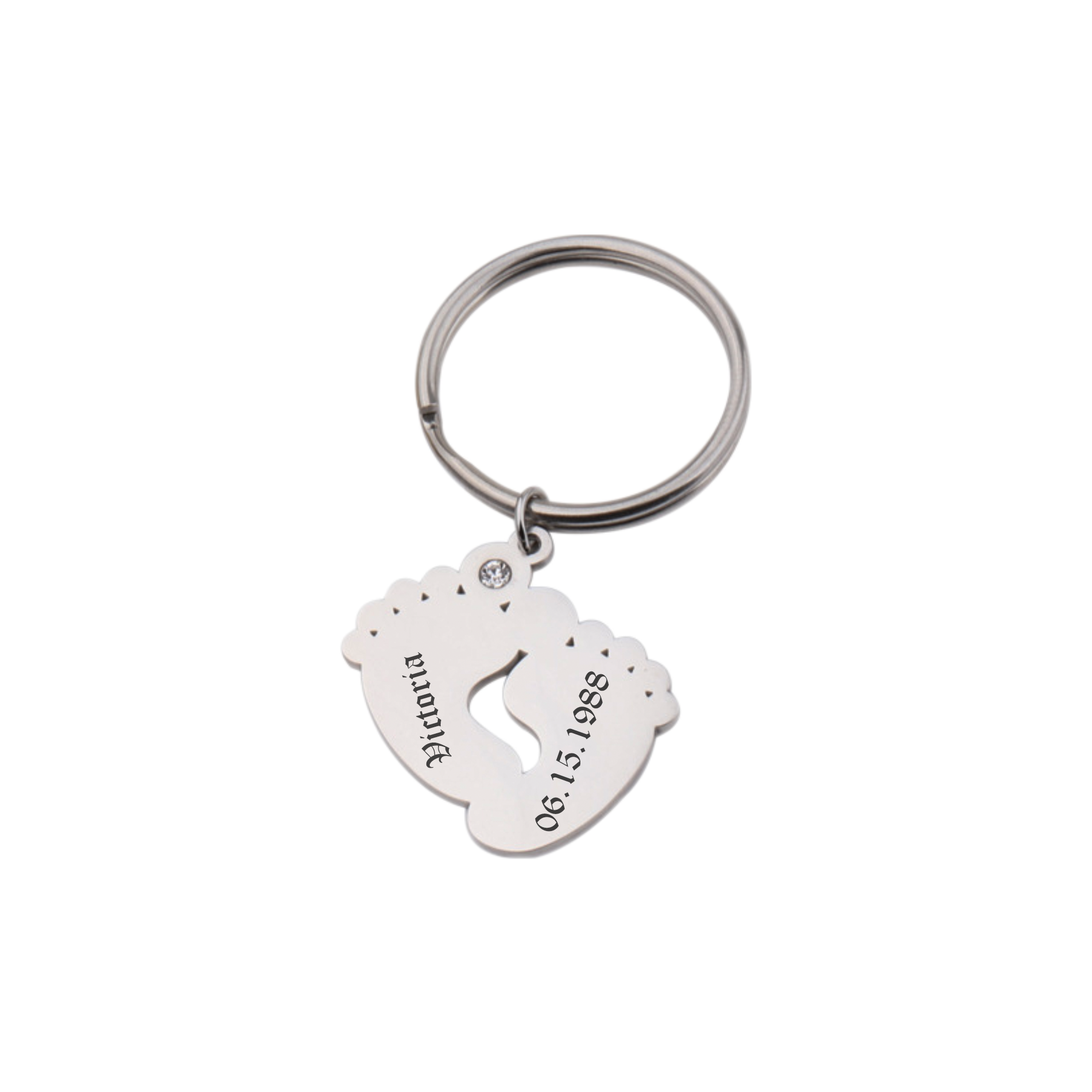 Engraved Baby Foot Keychain Gift for Mom KCK 15