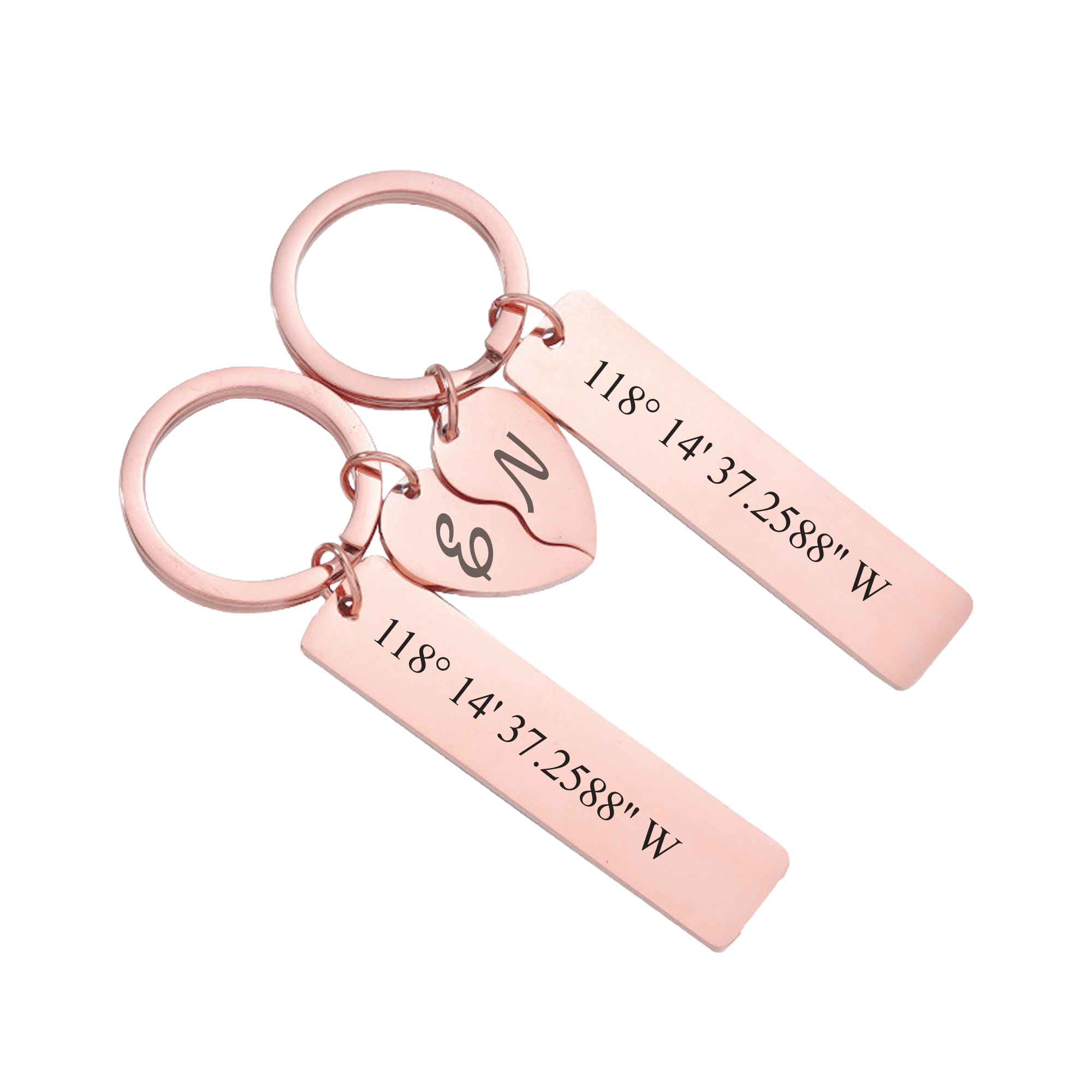 Personalised Bar wiith Half Heart Keychain KCK 7