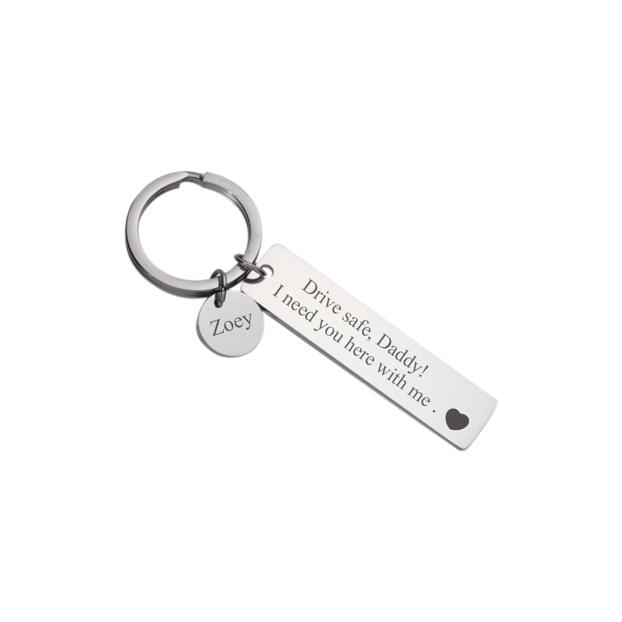 Customized Bar Name with Round Chram Keychain KCK 3