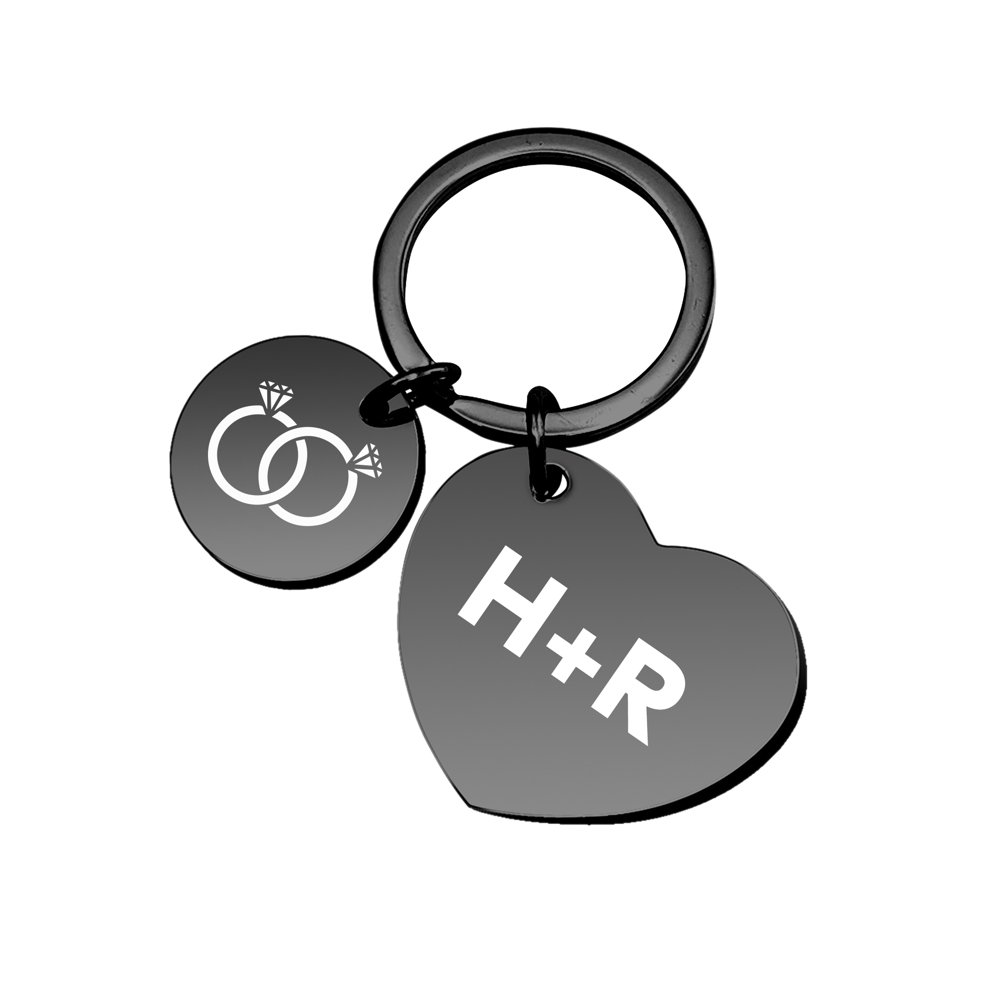 Personalised Heart with Round Charm Keychain KCK 23