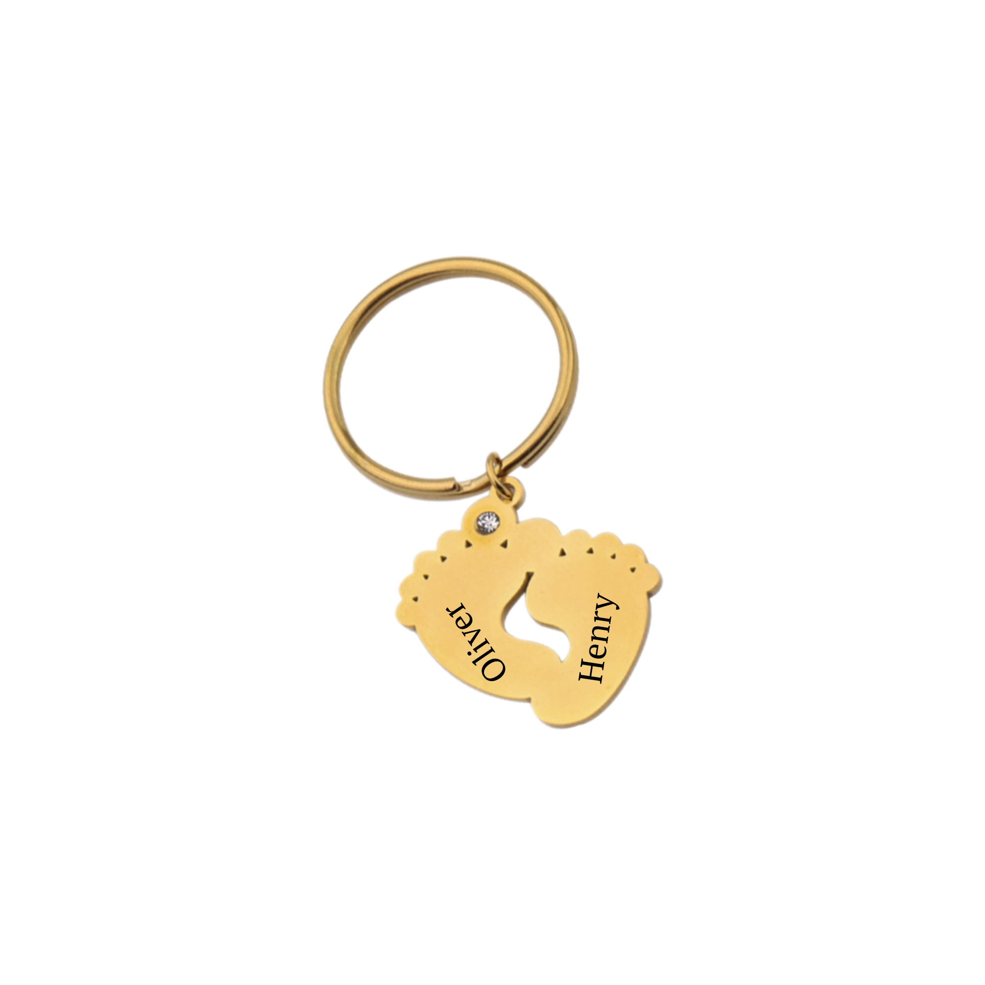 Engraved Baby Foot Keychain Gift for Mom KCK 15