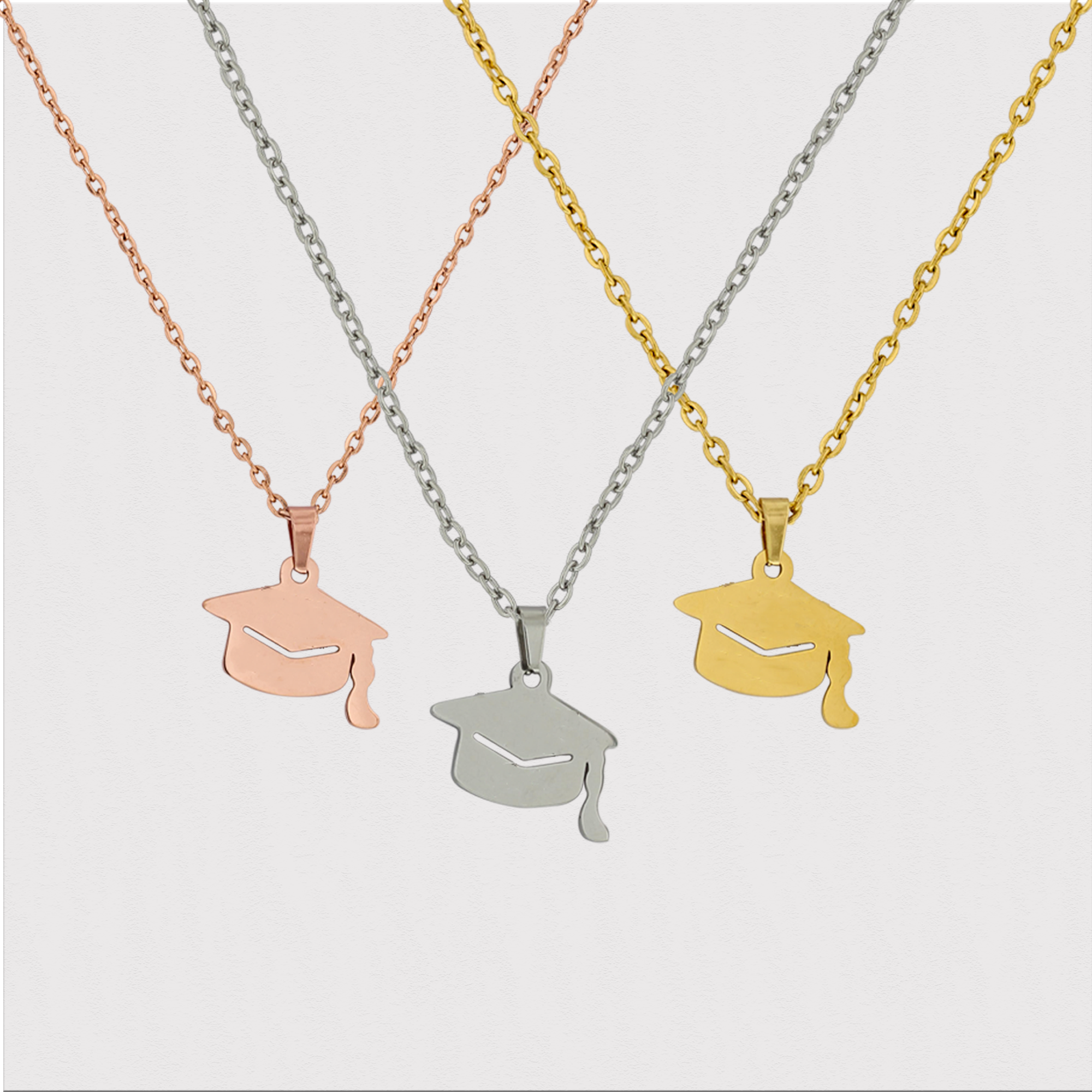 Engraved Graduation Cap Pendant Necklace KCL 10