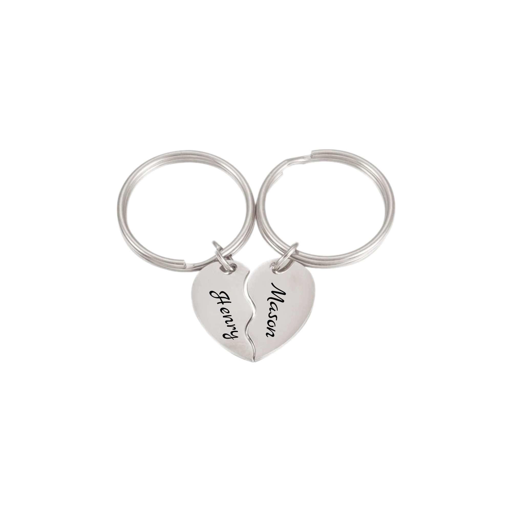 Personalised Two Half Heart Keychain For Couple KCK 20
