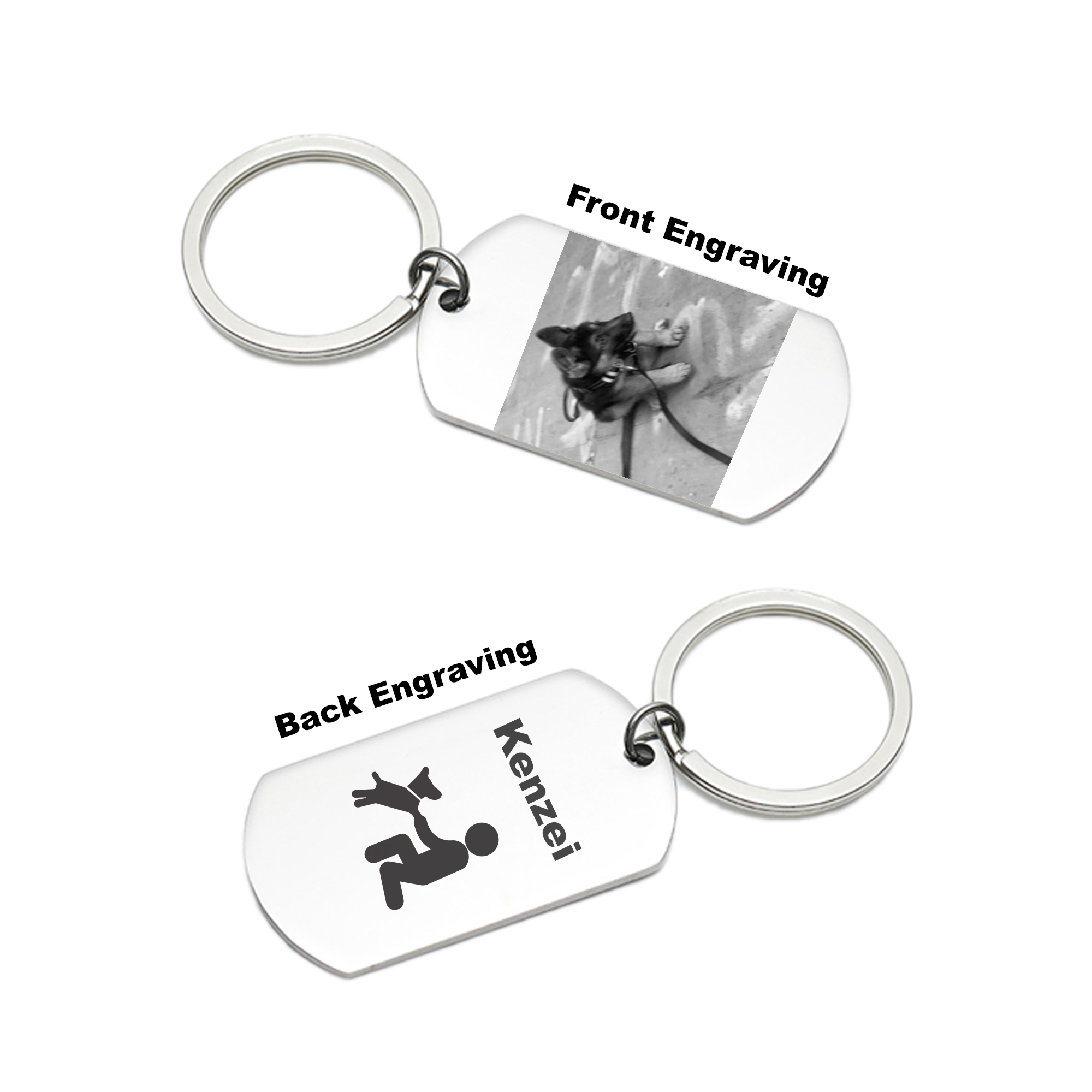 Custom Dog Tag Text Keychain KCK 6