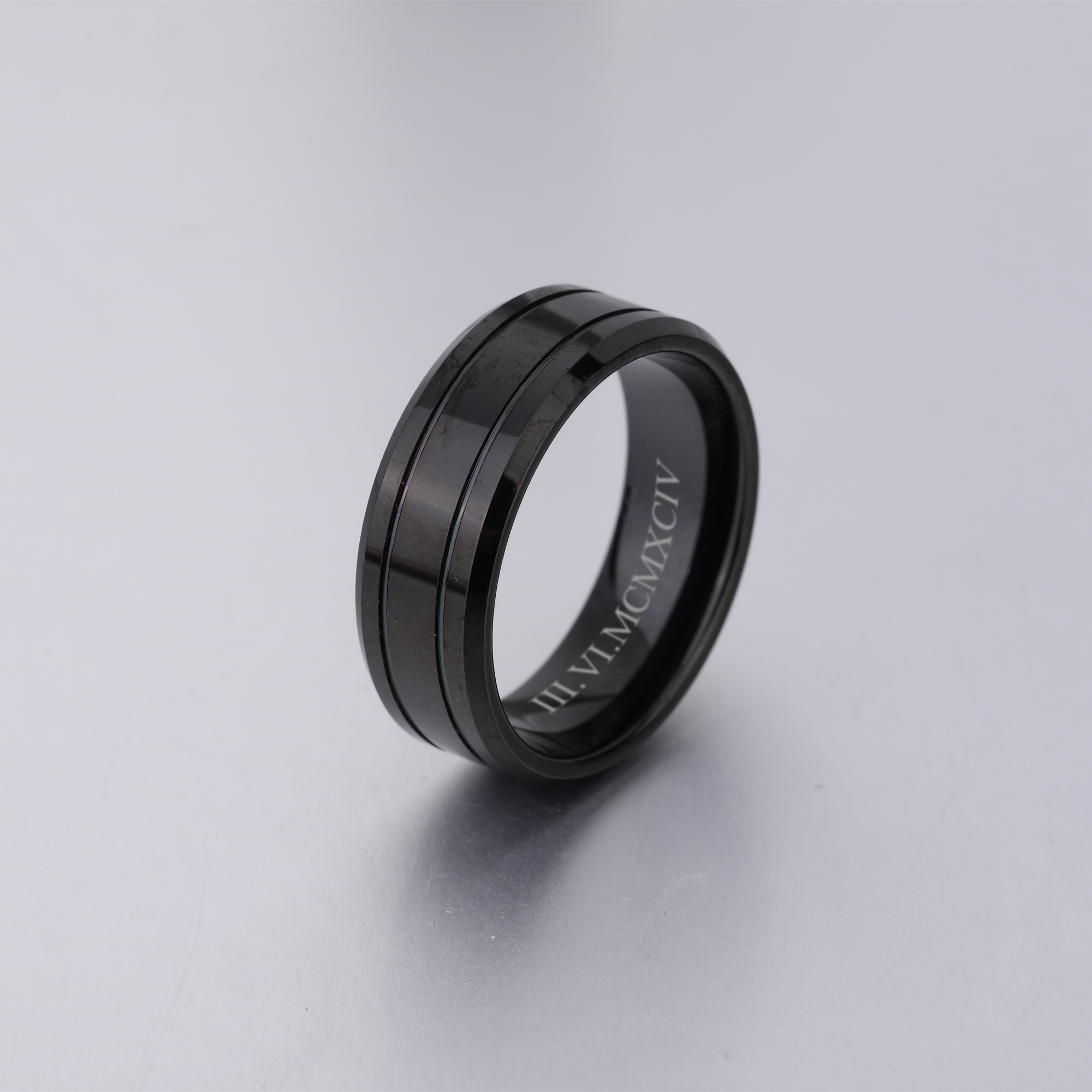 Black Tungsten Wedding Band Ring KCLR 15
