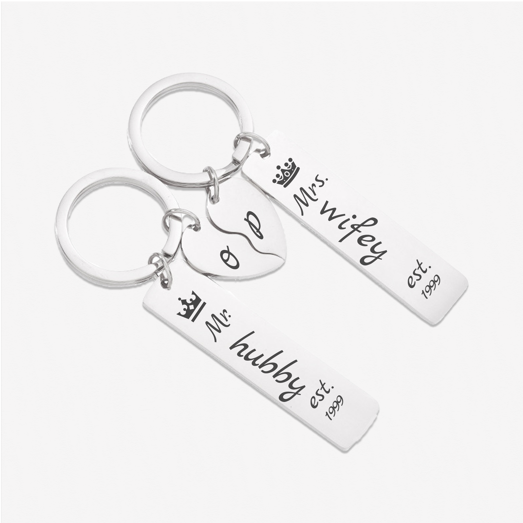 Personalised Bar wiith Half Heart Keychain KCK 7