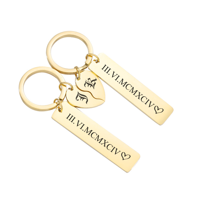 Personalised Bar wiith Half Heart Keychain KCK 7