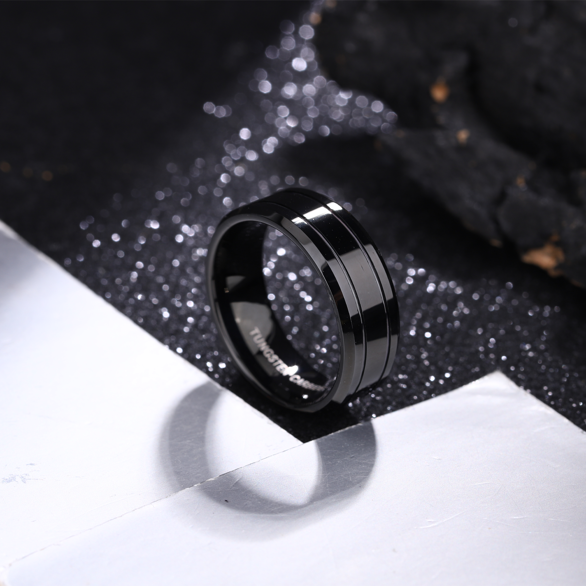 Black Tungsten Wedding Band Ring KCLR 15