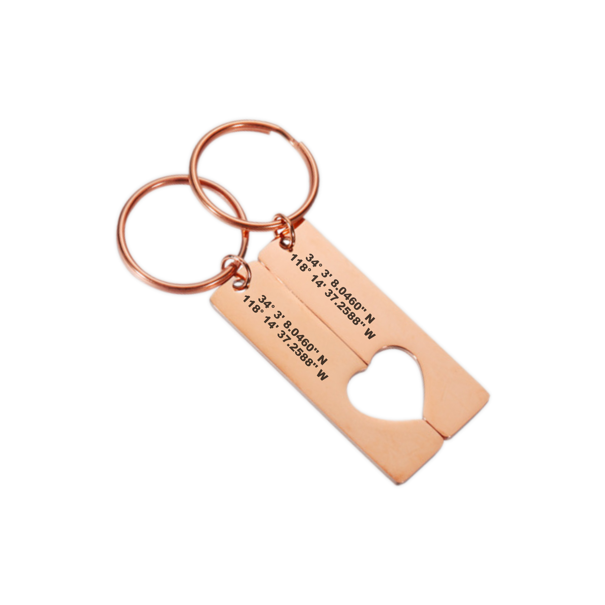 Engraved Two Bar with Cut out KeyChain for Couple KCK 2