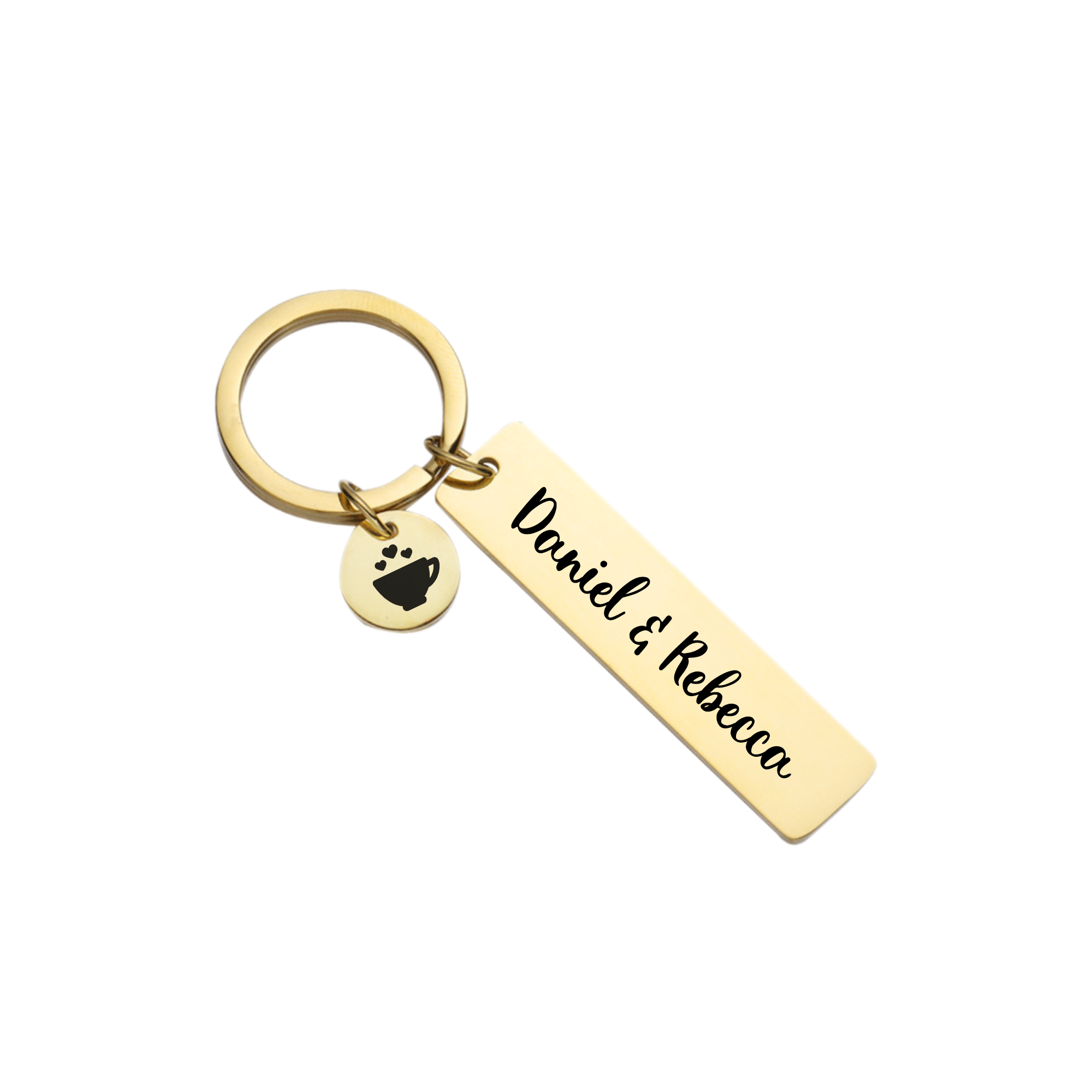 Customized Bar Name with Round Chram Keychain KCK 3