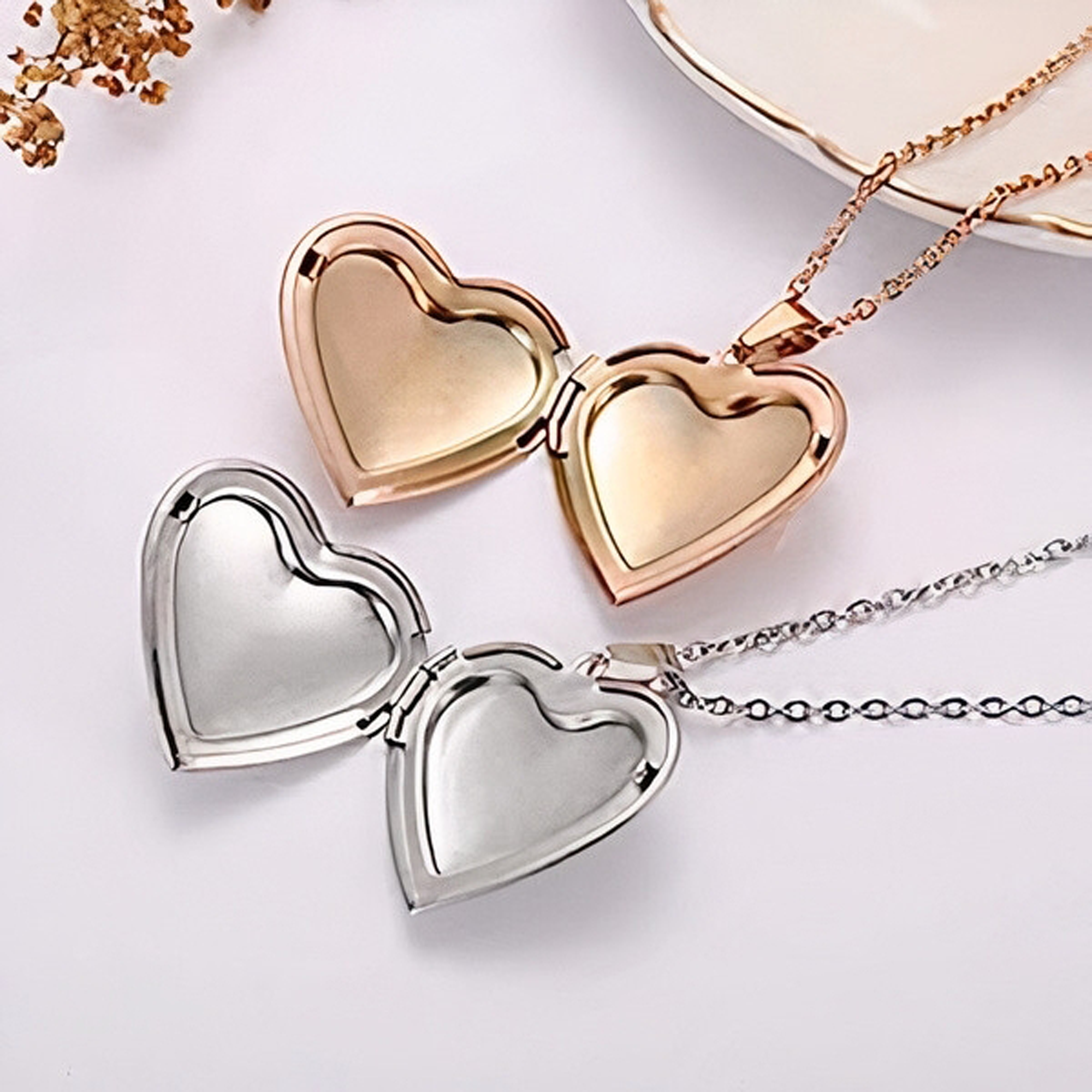 Engraved Photo Heart Locket Necklace KCL 33