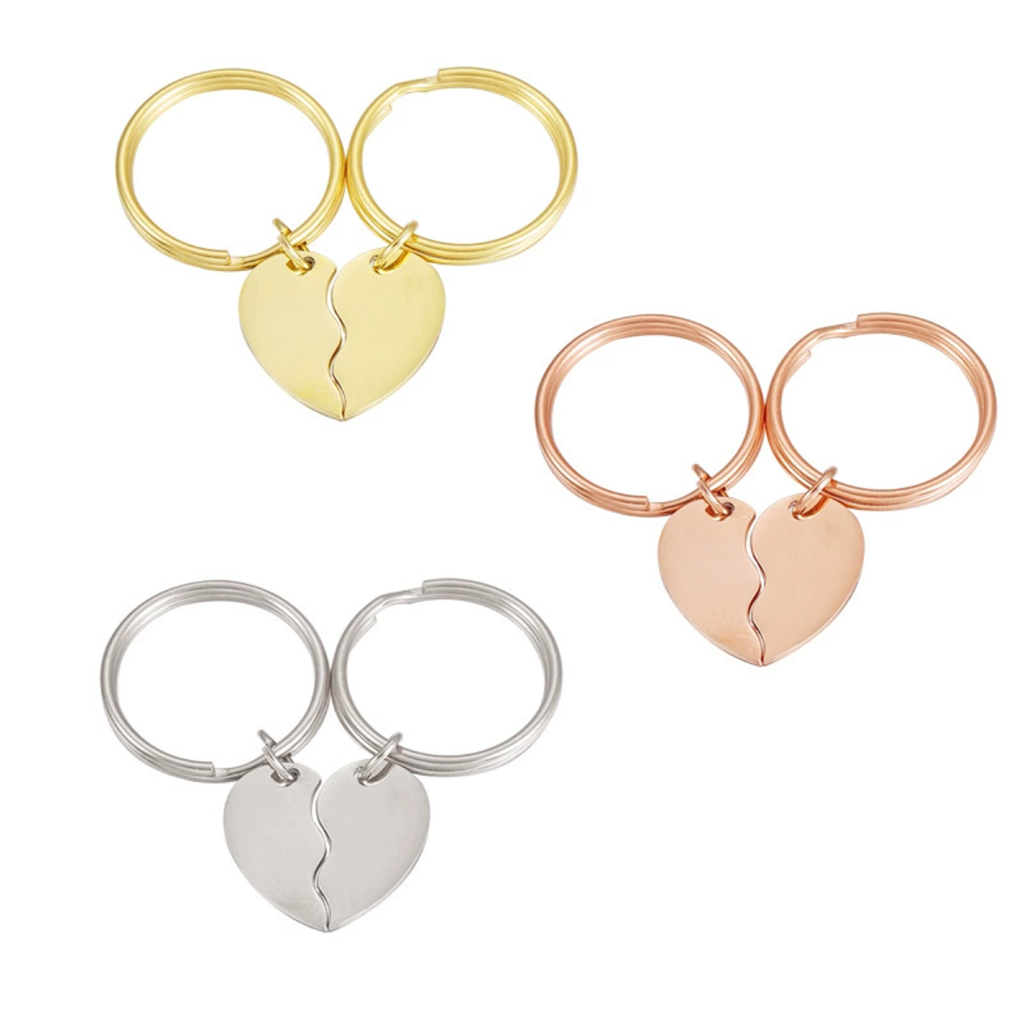 Personalised Two Half Heart Keychain For Couple KCK 20