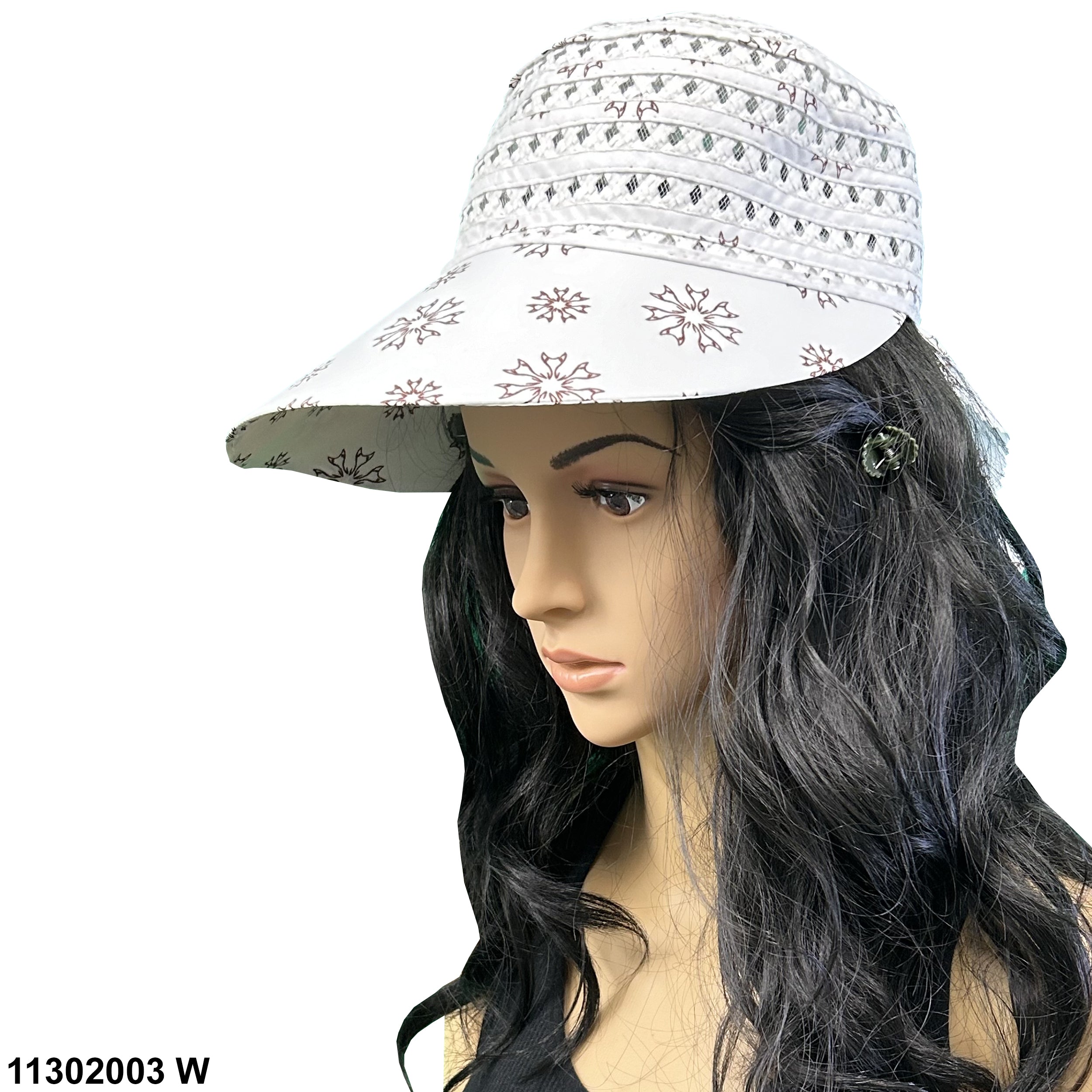 Women's Wide Ventilated Sunvisor Fabric Hat 11302003 W