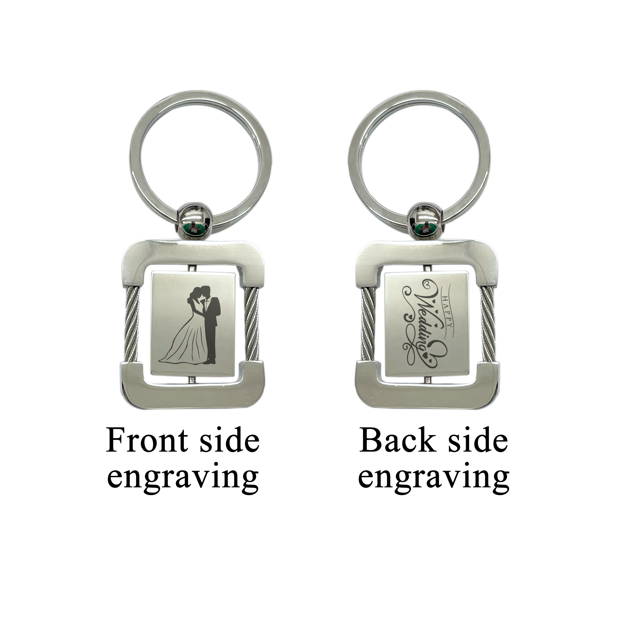 Double rotating square keychain CH 0103