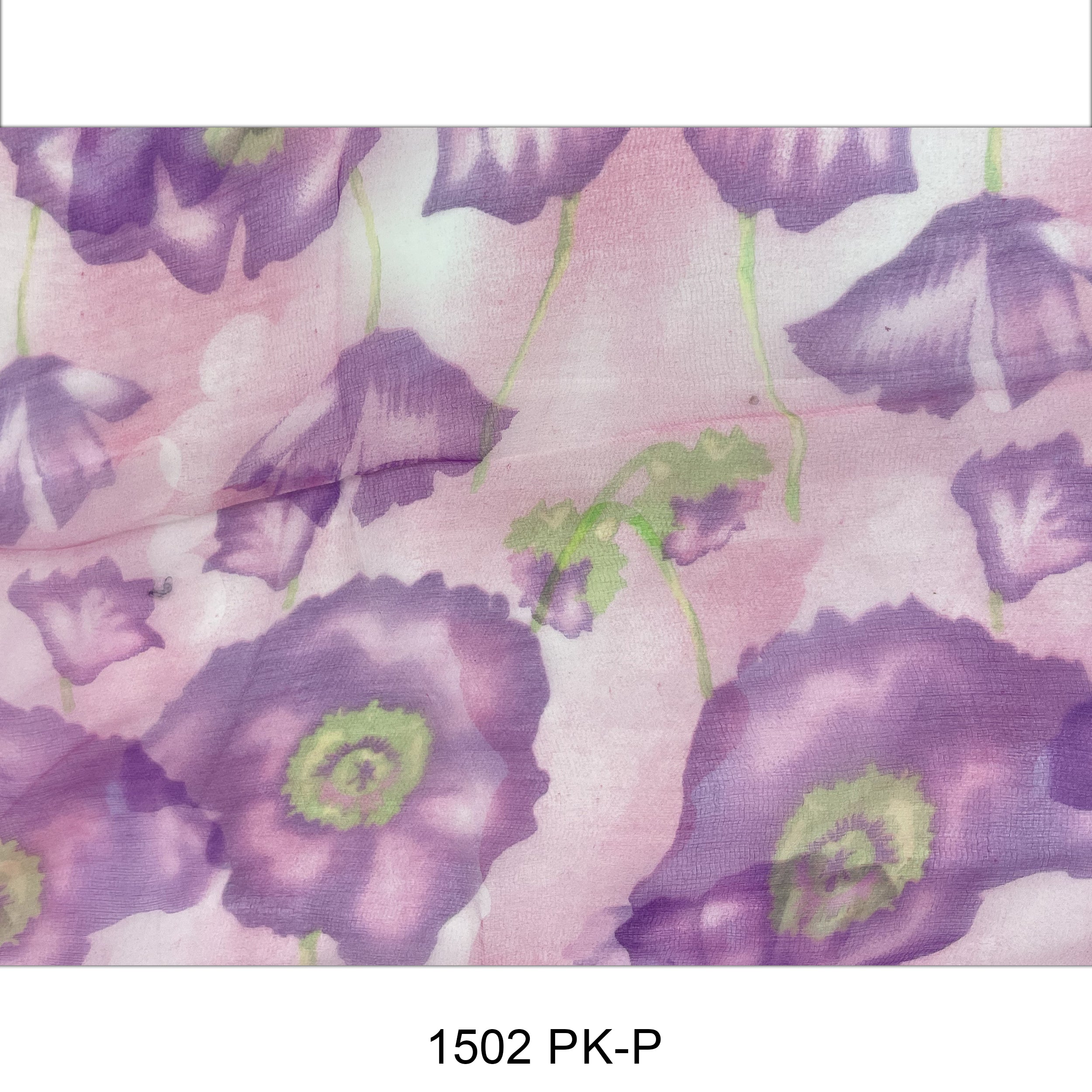 Flower Print Silk Scarf 1502 PK-P