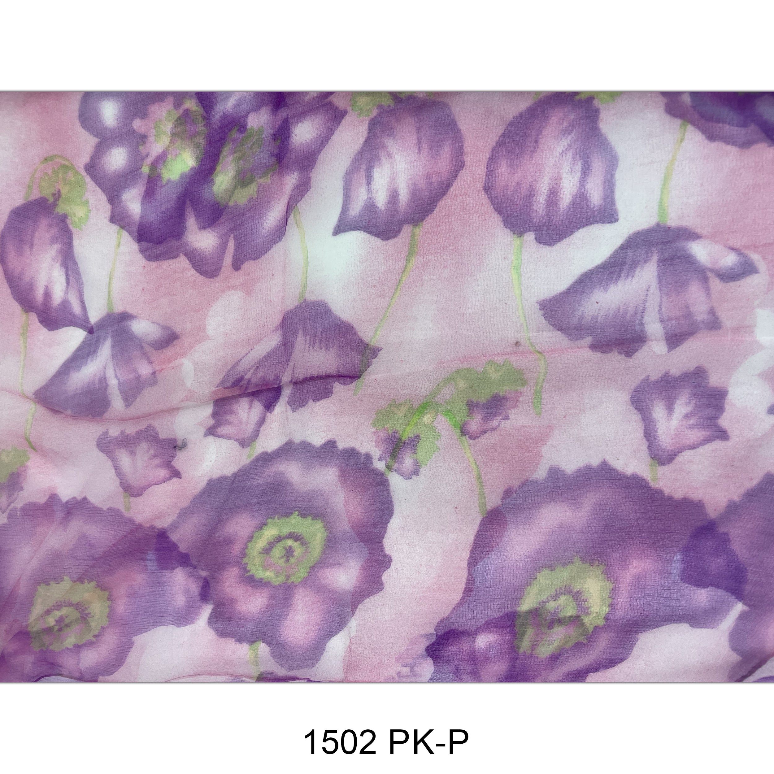 Flower Print Silk Scarf 1502 PK-P