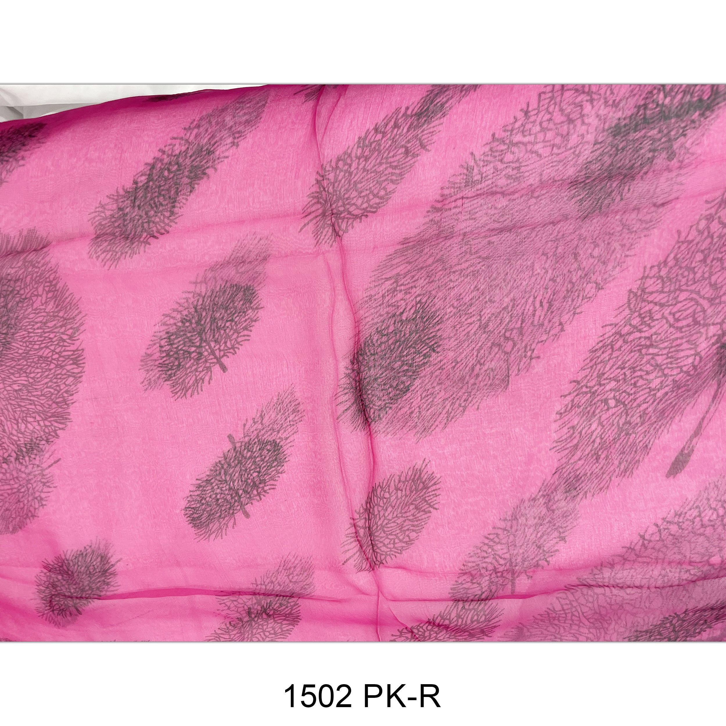 Flower Print Silk Scarf 1502 PK-R