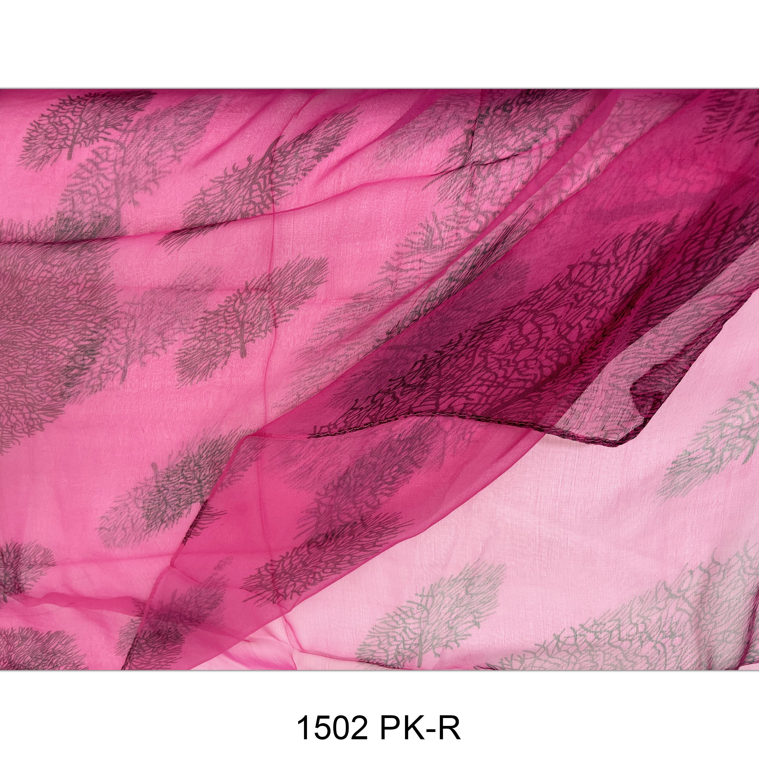 Flower Print Silk Scarf 1502 PK-R