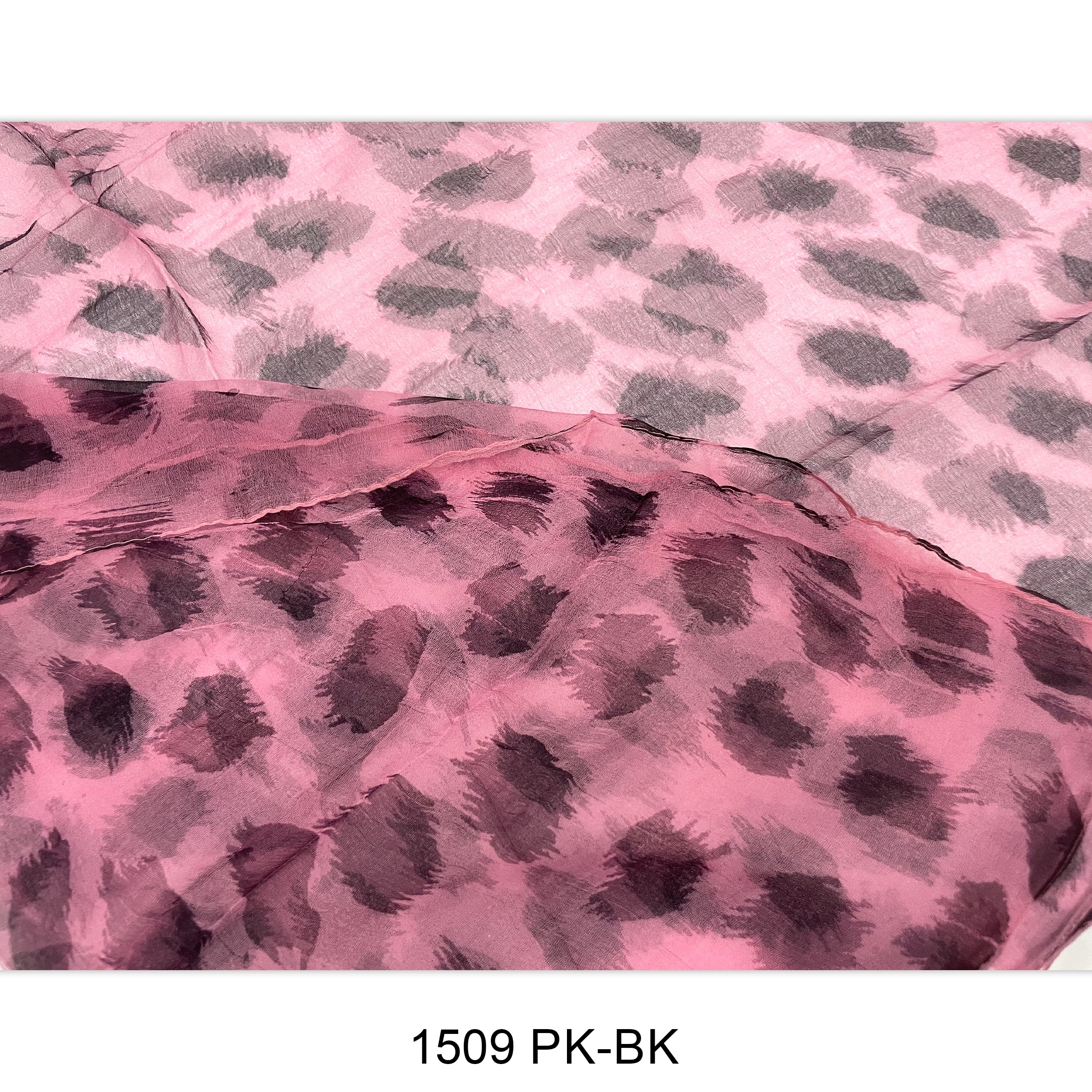 Spots Print Silk Scarf 1509 PK-BK