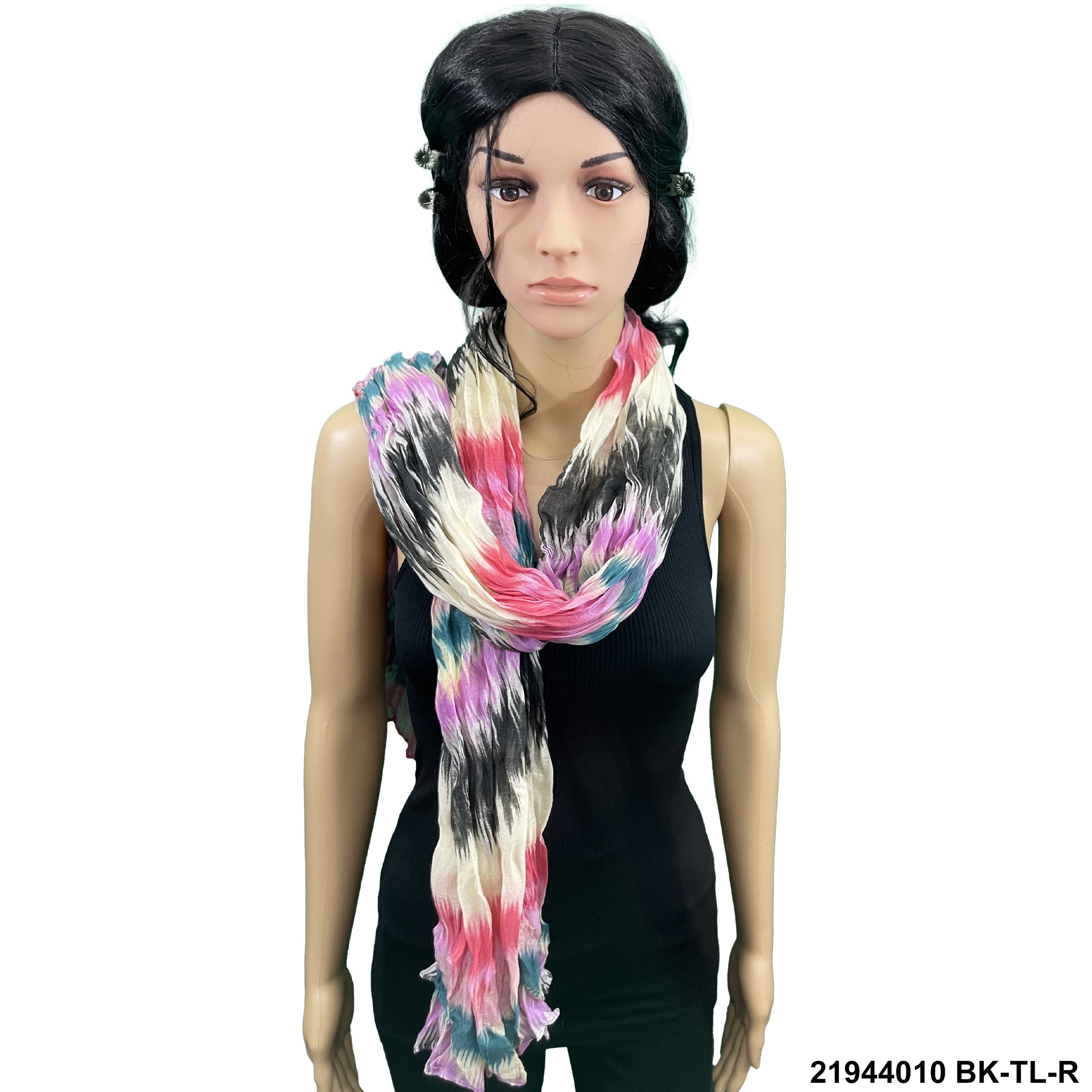 Tie Dye Print Summer Scarf 21944010 BK-TL-R