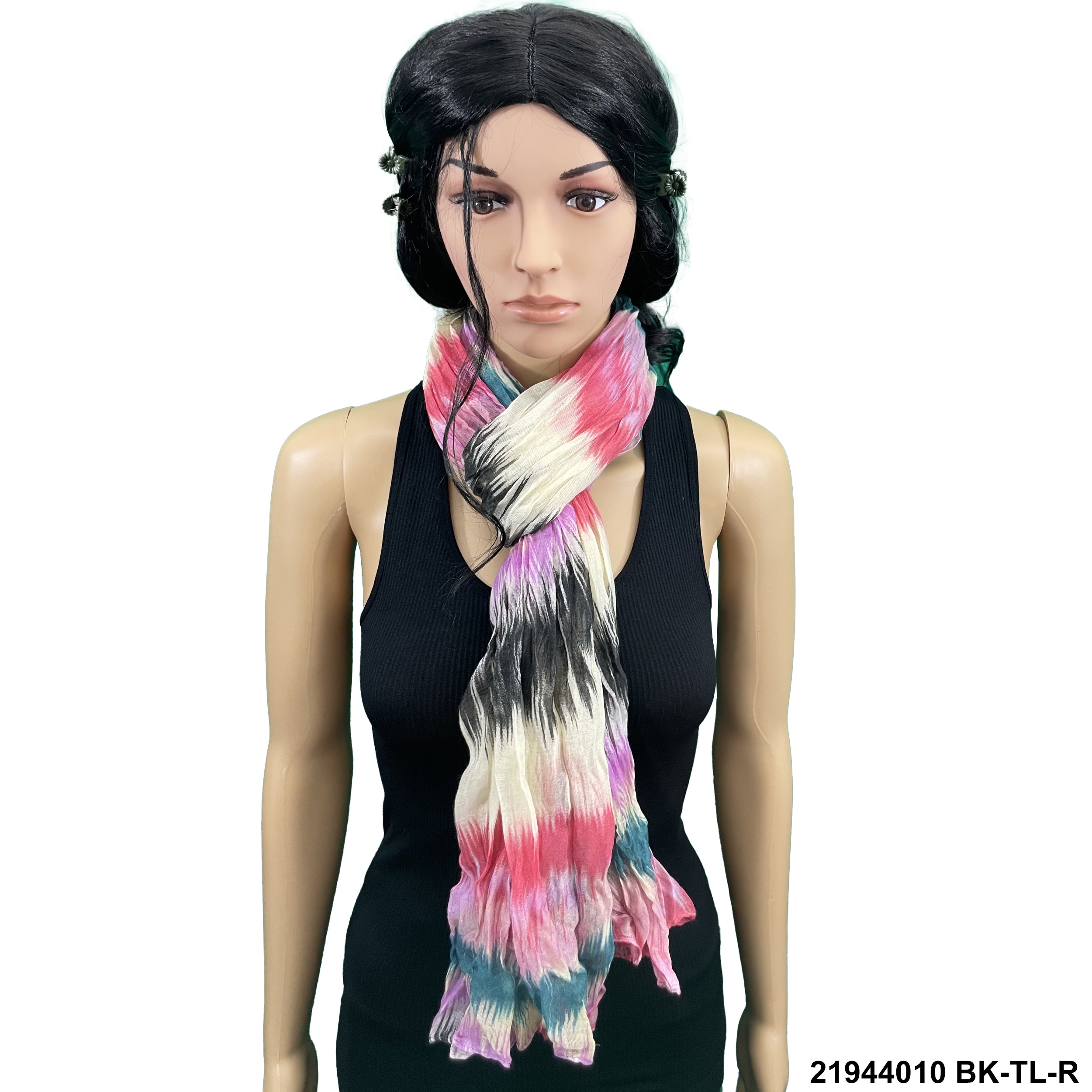 Tie Dye Print Summer Scarf 21944010 BK-TL-R