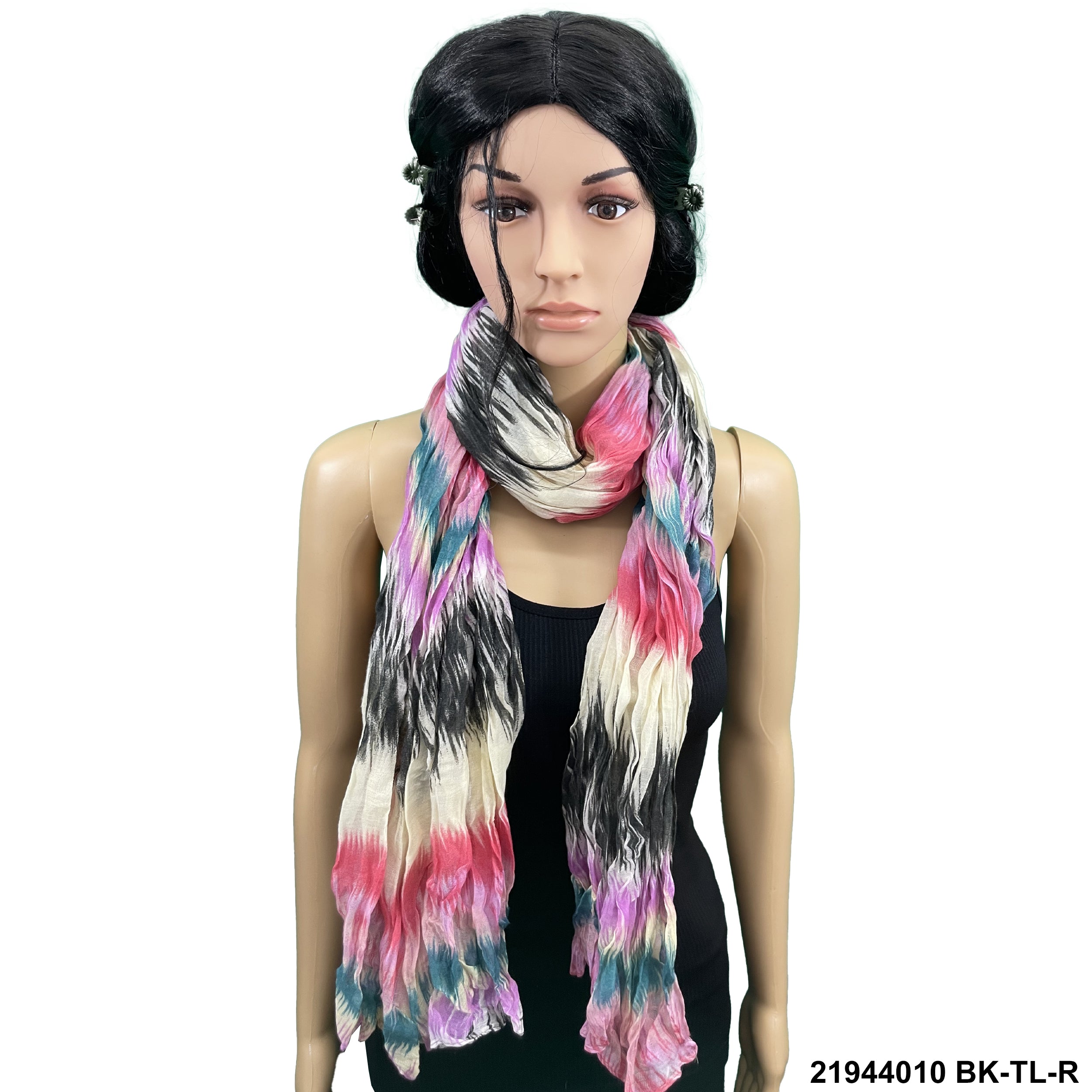 Tie Dye Print Summer Scarf 21944010 BK-TL-R