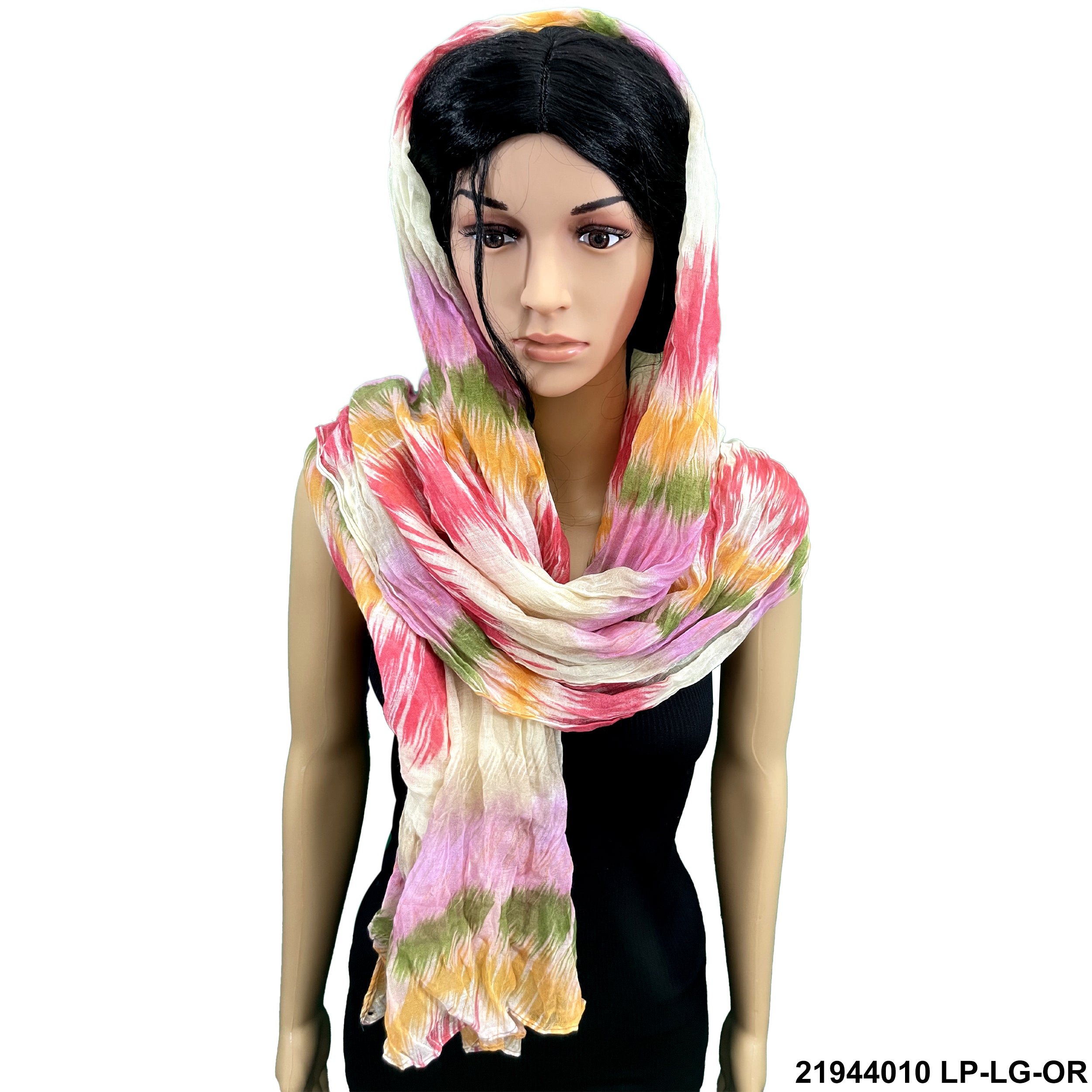 Tie Dye Print Summer Scarf 21944010 LP-LG-OR